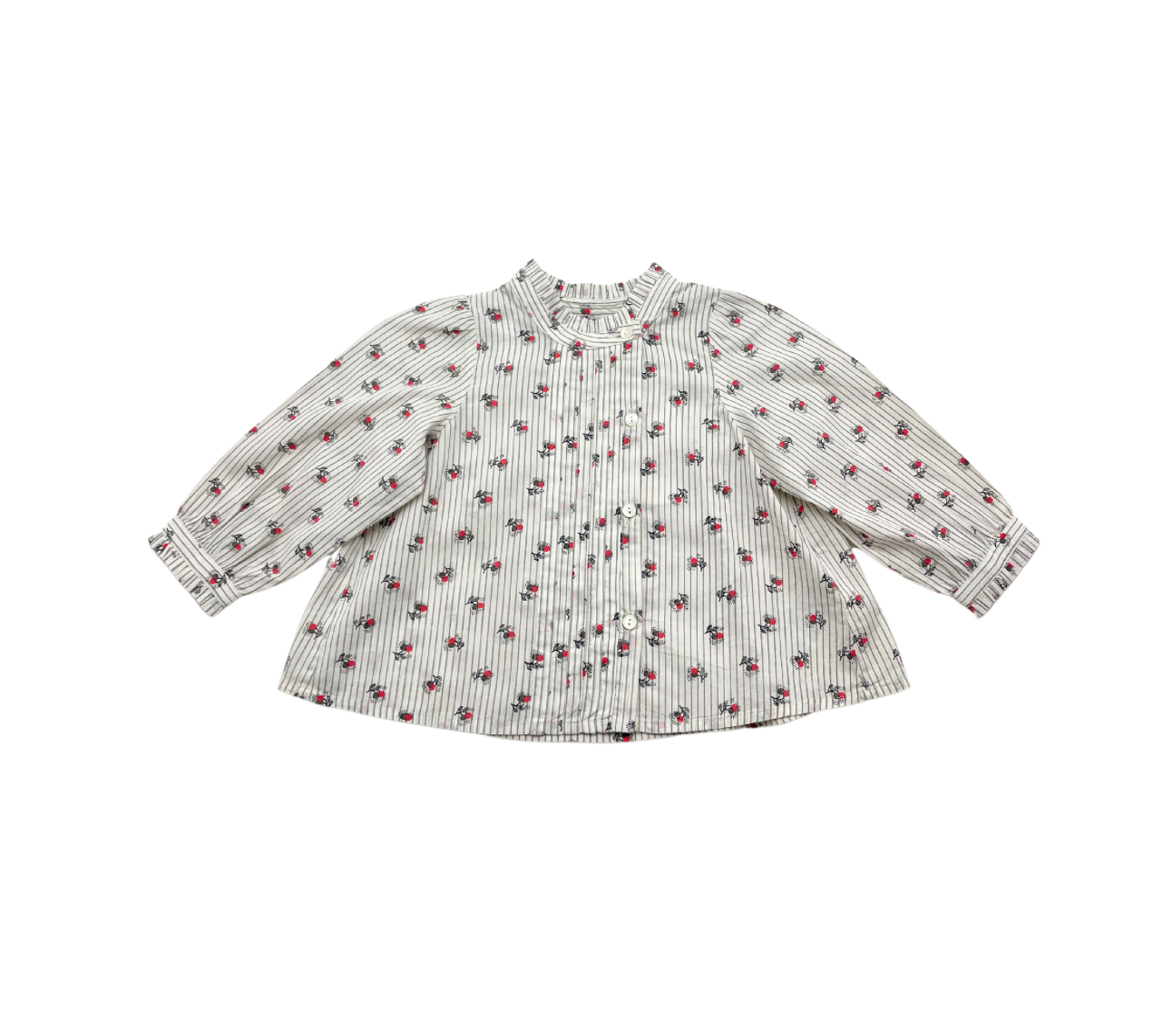 BONPOINT - Blouse à rayures grises - 12 mois