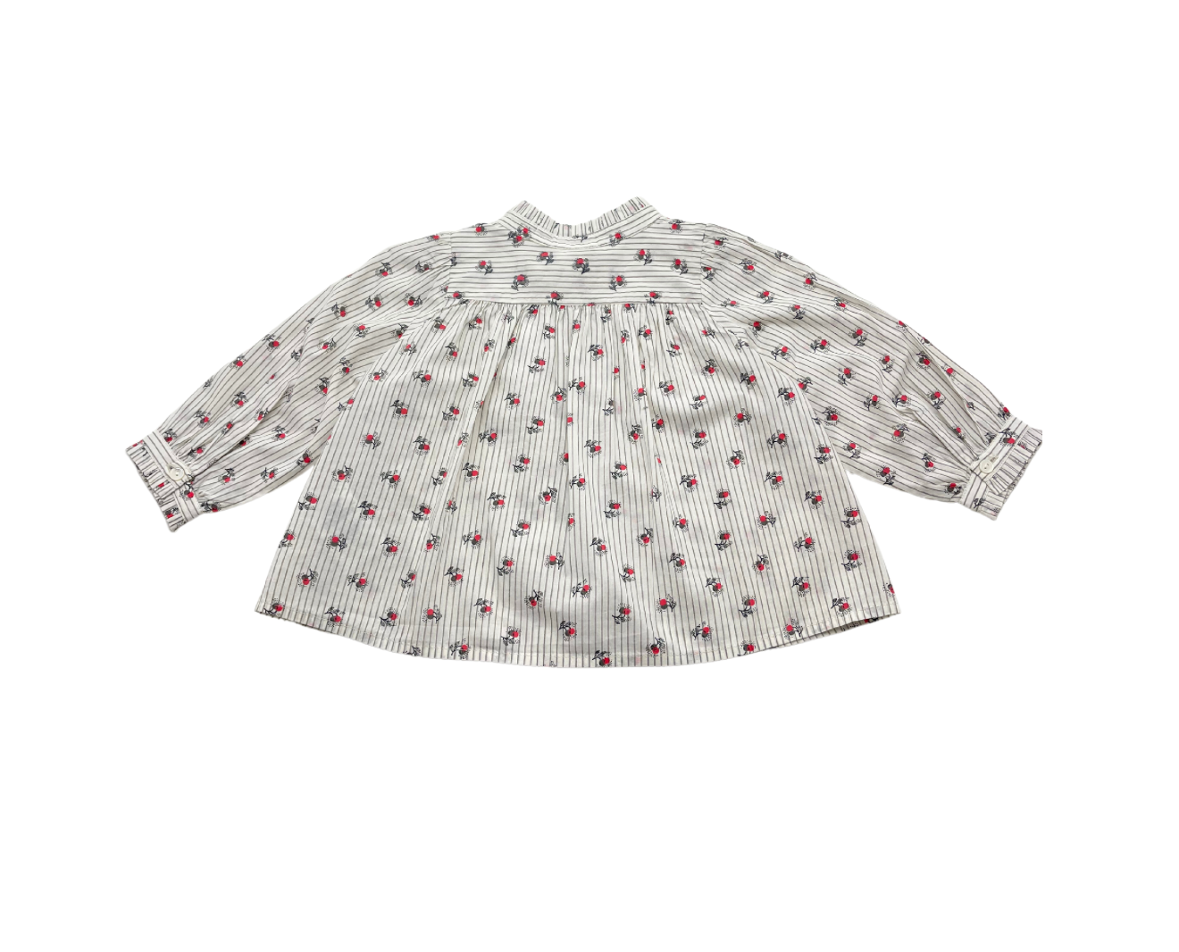 BONPOINT - Grau gestreifte Bluse - 12 Monate