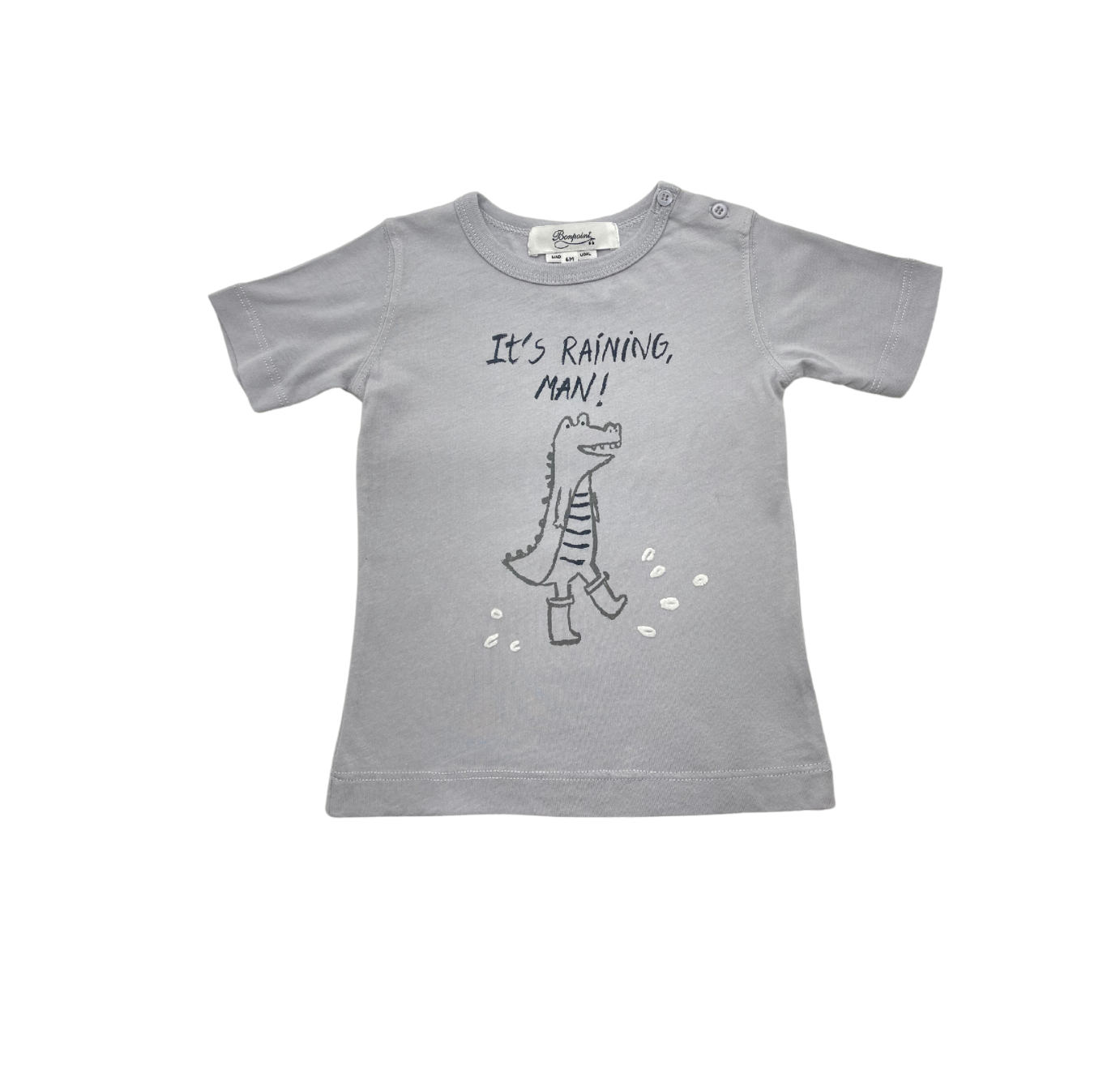 BONPOINT - “It’s raining man!” gray t-shirt - 6 months