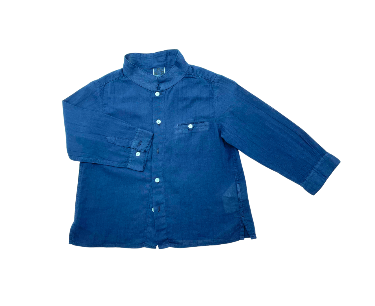 BONTON - Chemise bleue turquoise en velours - 10 ans