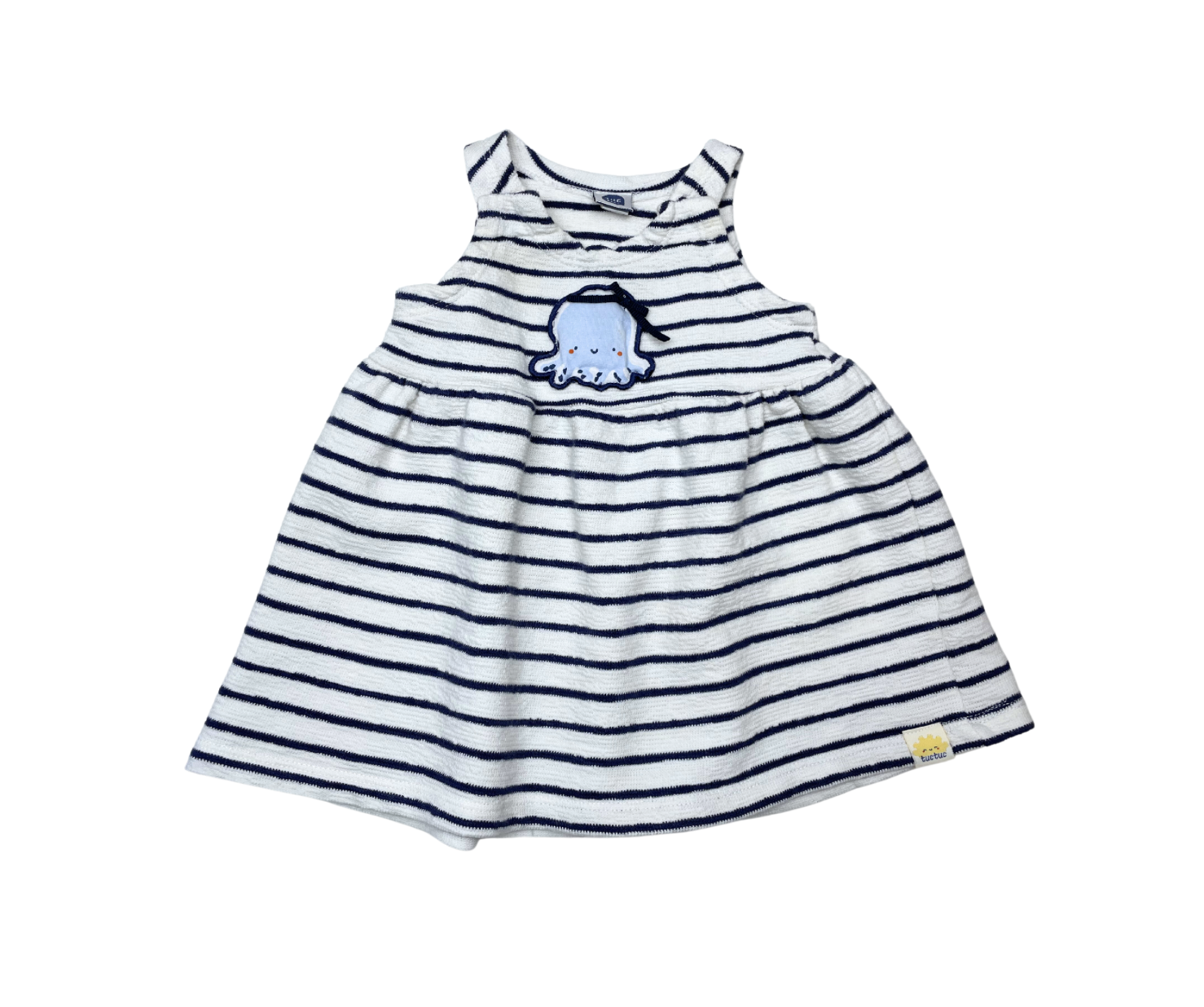 TUCTUC - Navy striped and octopus dress - 6/9 months