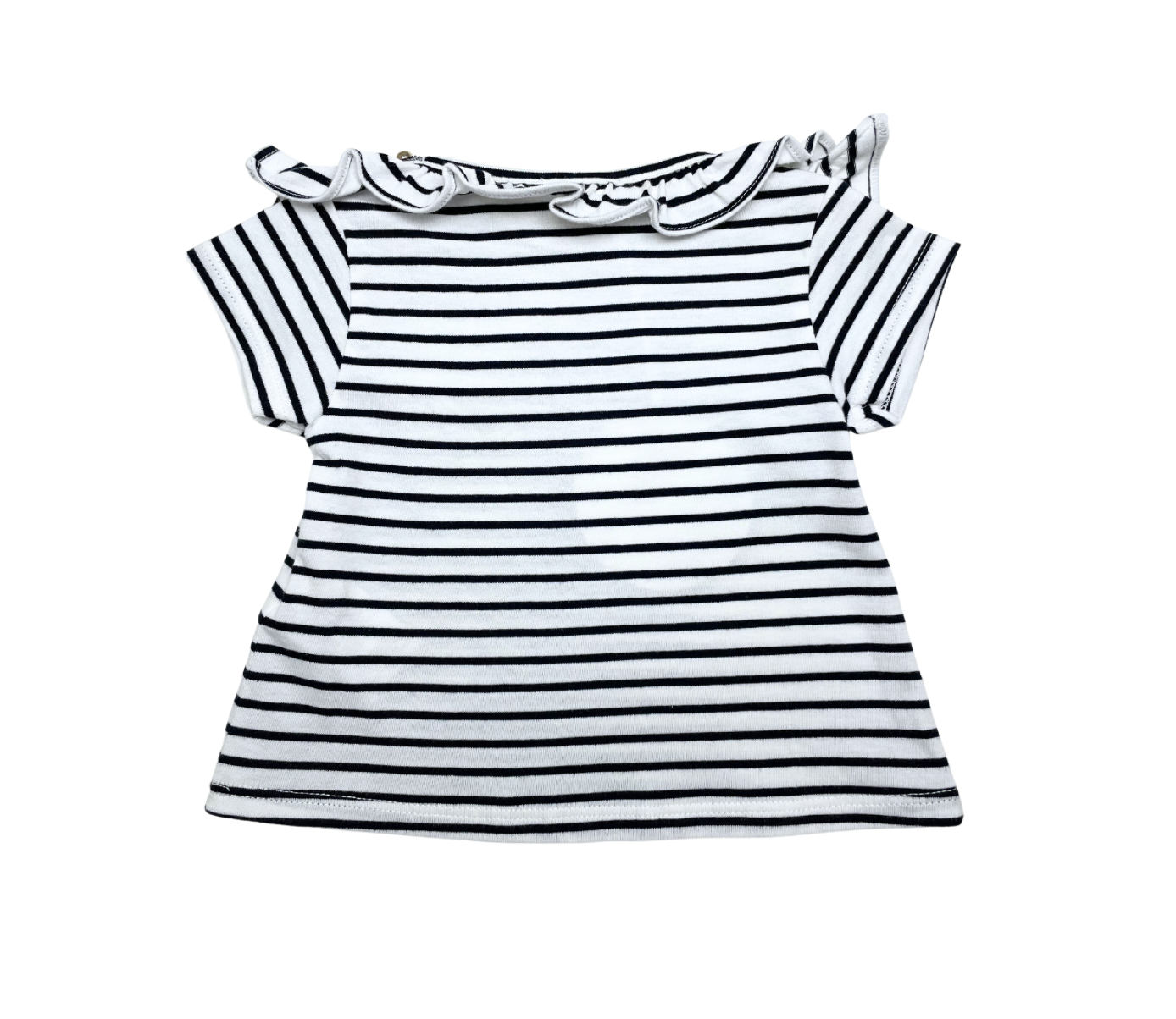 CHLOÉ - T-shirt à rayures bleues marine - 6 mois