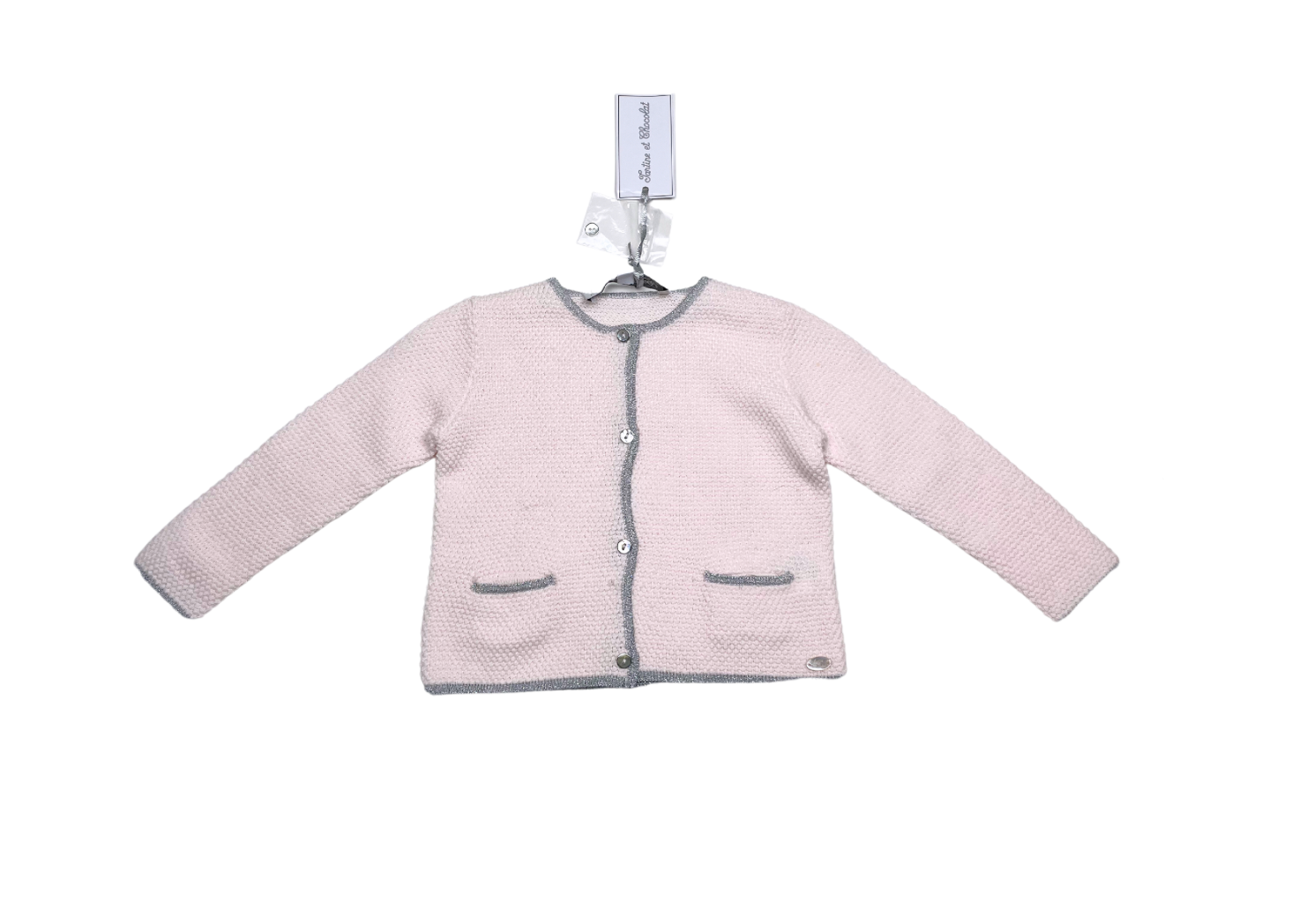 TARTINE & CHOCOLAT - Rosa Strickjacke mit Pailletten - 1 Jahr