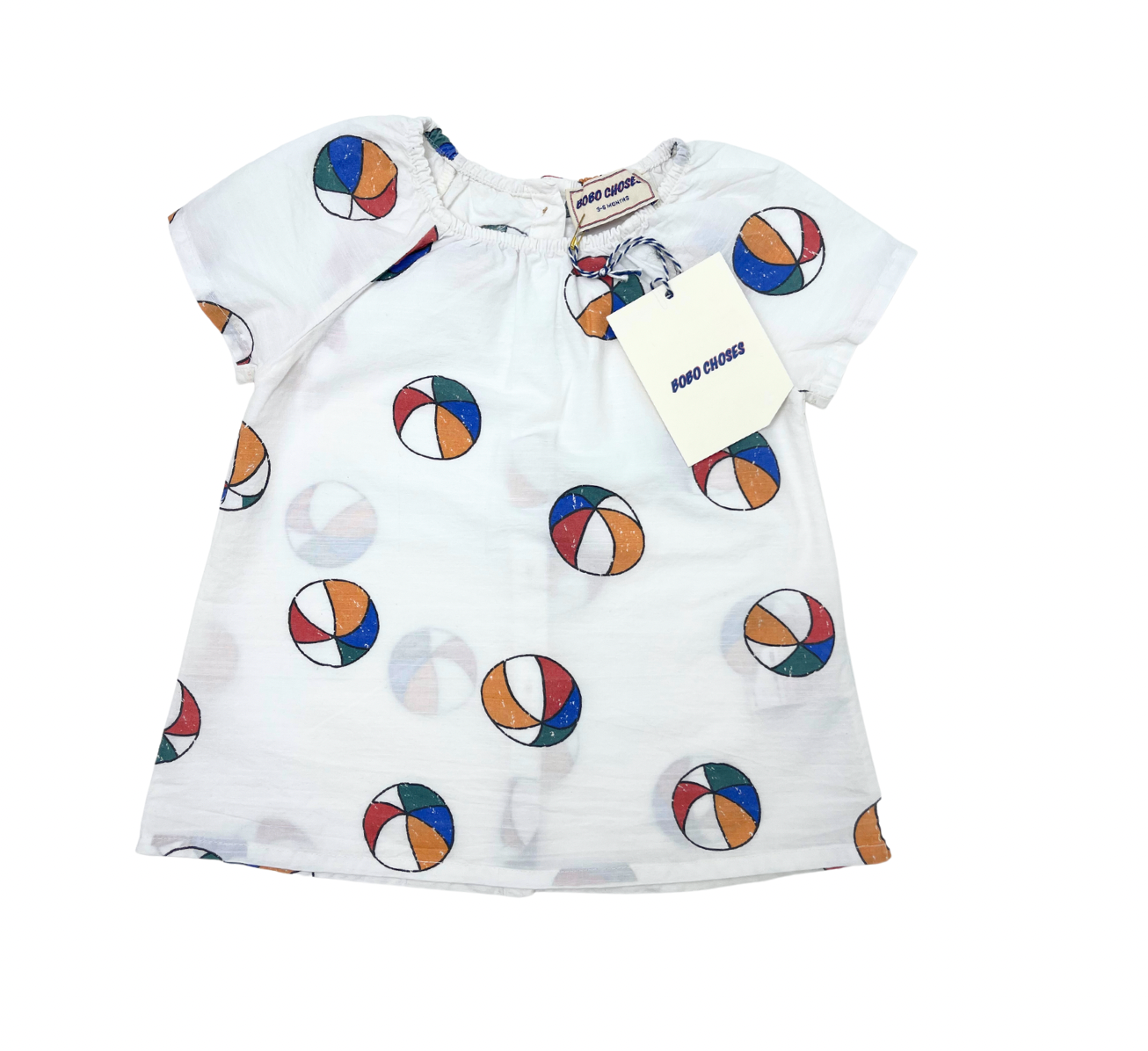 BOBO CHOSES - Robe blanche avec ballons - 3/6 mois