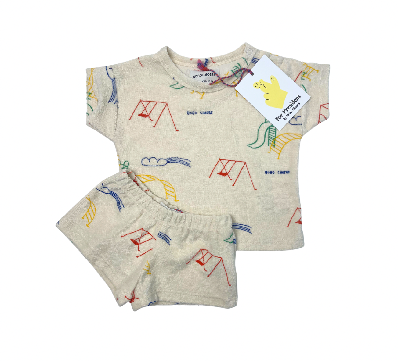 BOBO CHOSES - Ensemble short t-shirt matière éponge - 3/6 mois