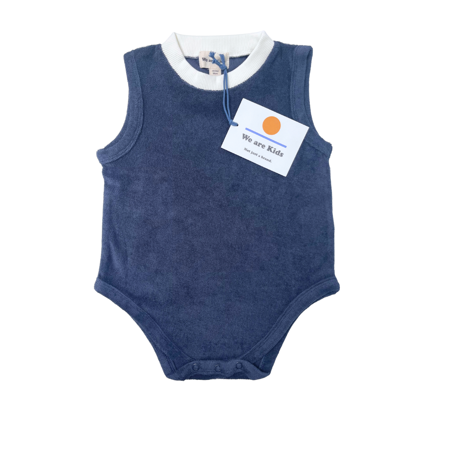 WE ARE KIDS - Body sans manches bleu marine col blanc - 12/18 mois