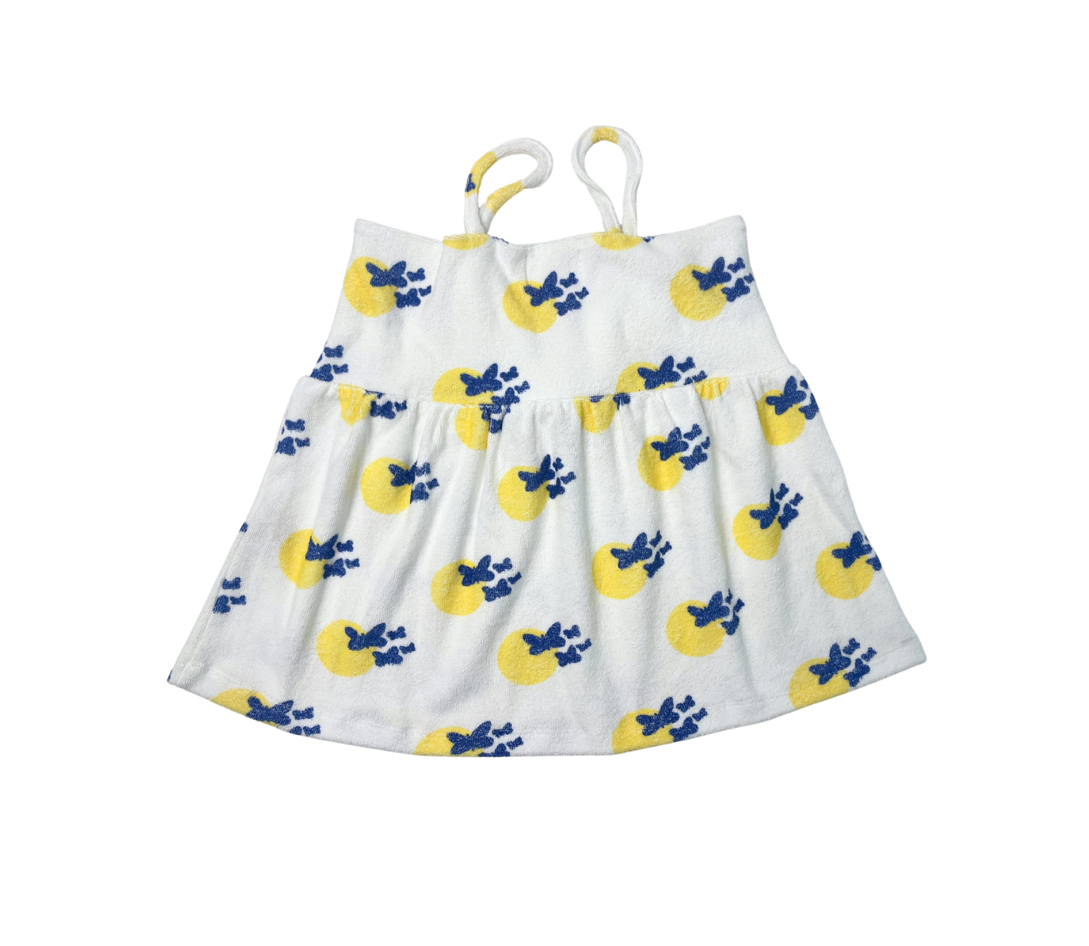 WE ARE KIDS - Top blanc motifs jaunes et bleus - 8/9 ans