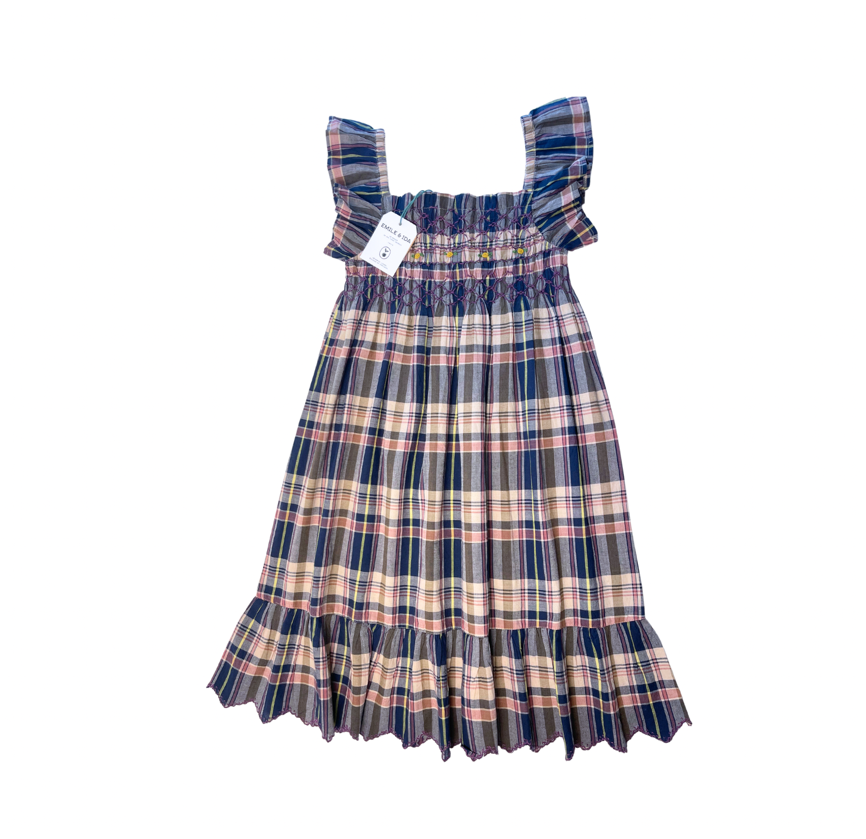 EMILE ET IDA - Robe longue à carreaux - 8 ans