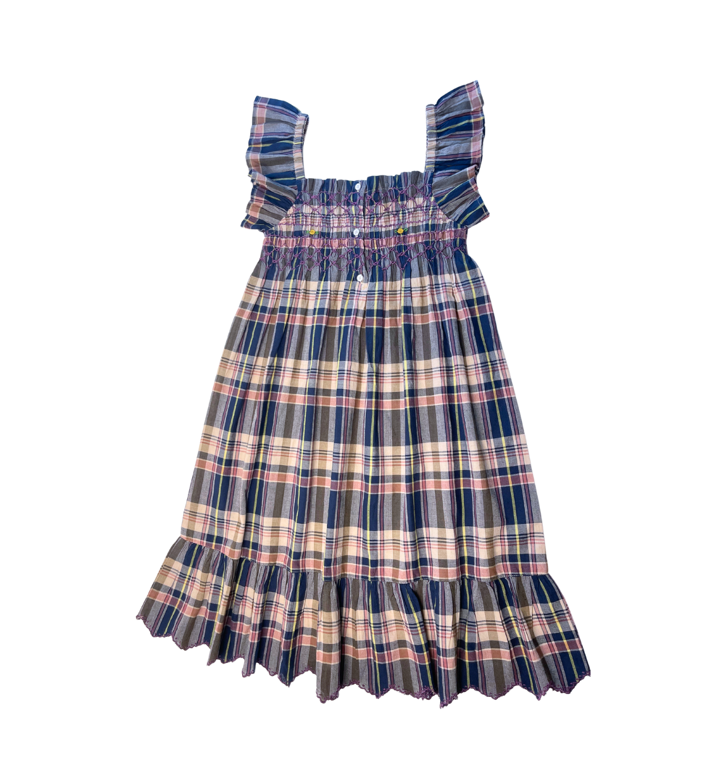 EMILE ET IDA - Robe longue à carreaux - 8 ans