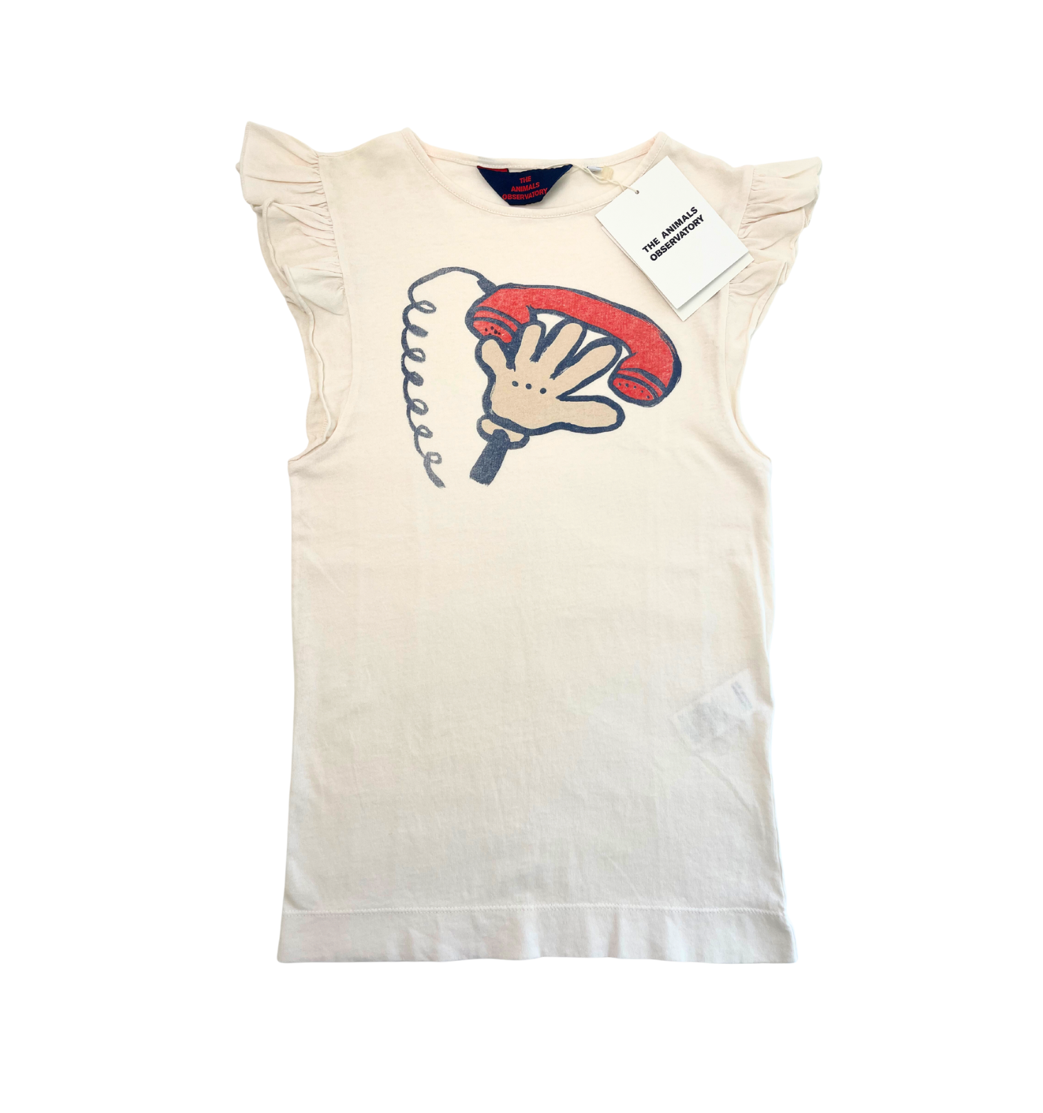 THE ANIMALS OBSERVATORY - Robe beige motif téléphone - 6 ans