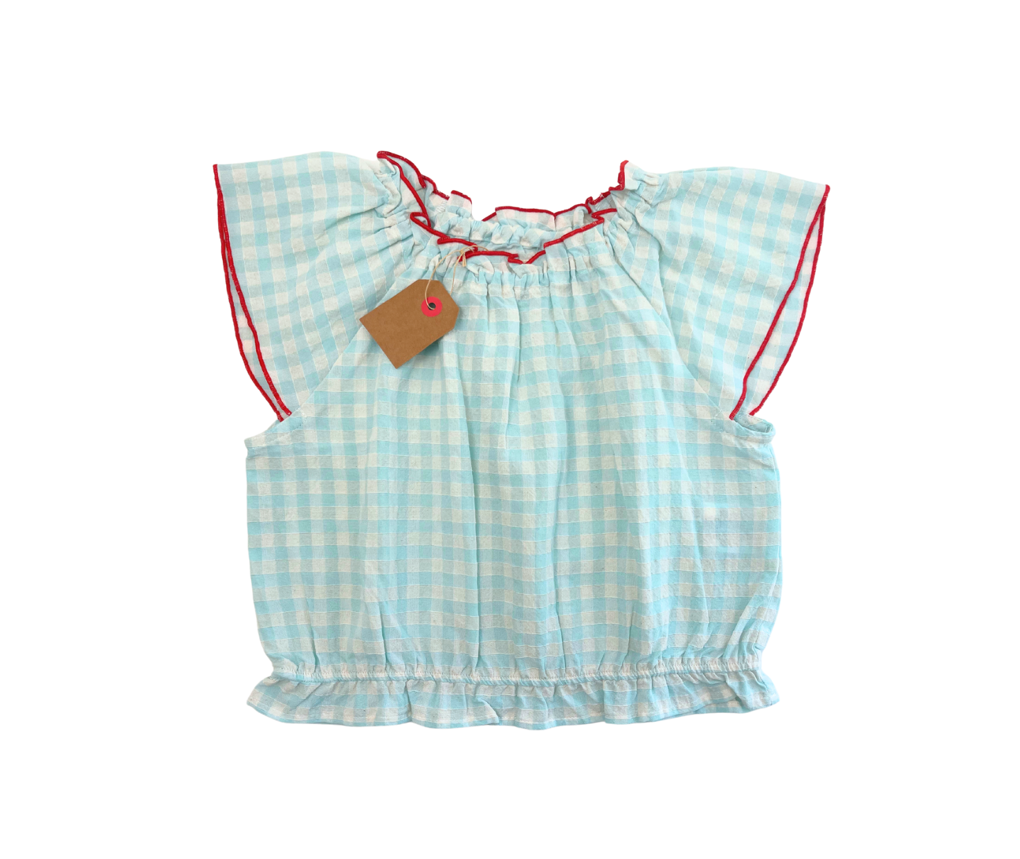 BELLEROSE - Blouse bleue à carreaux - 6 ans