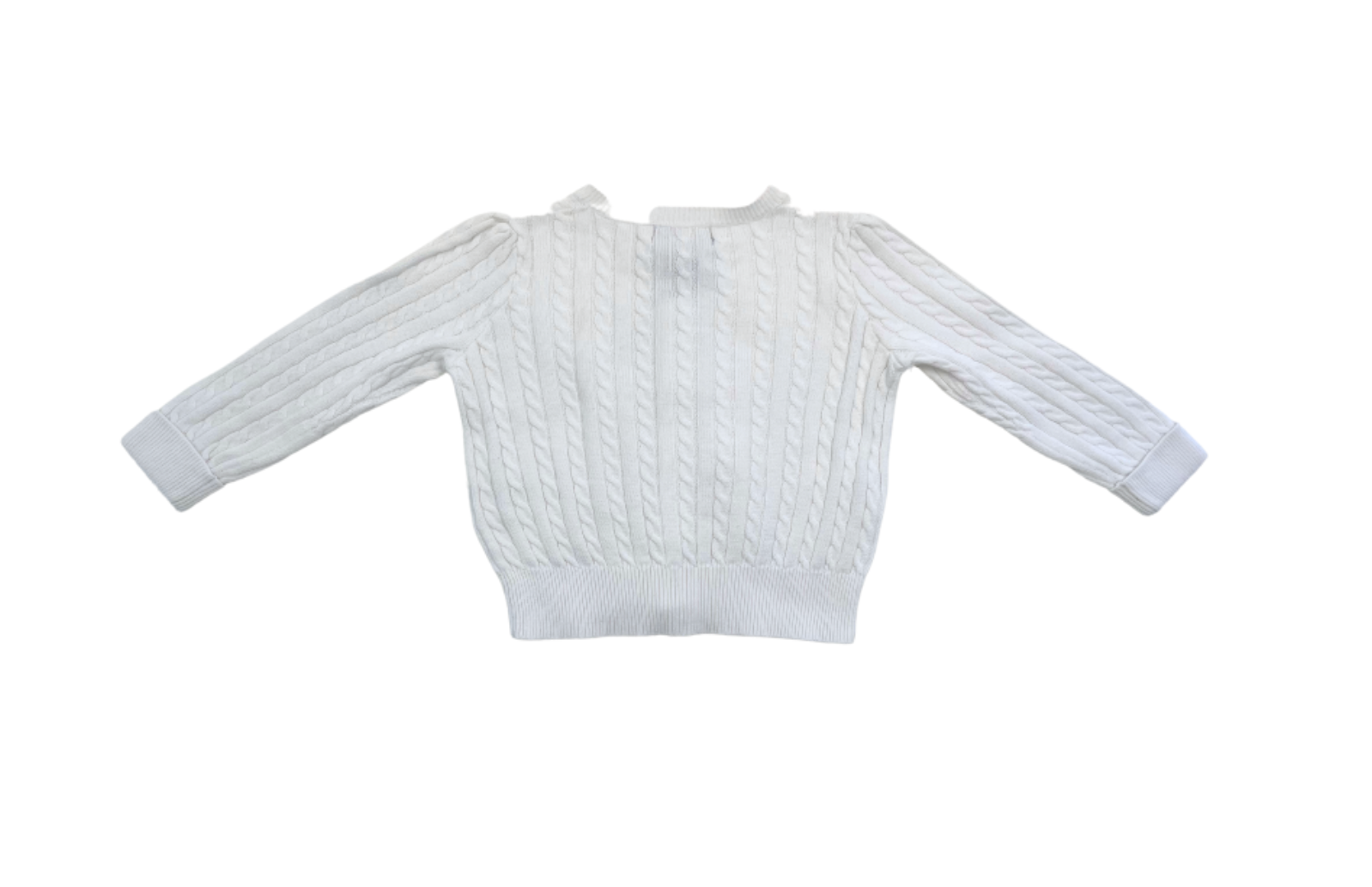 RALPH LAUREN - Cardigan blanc à torsades - 18 mois