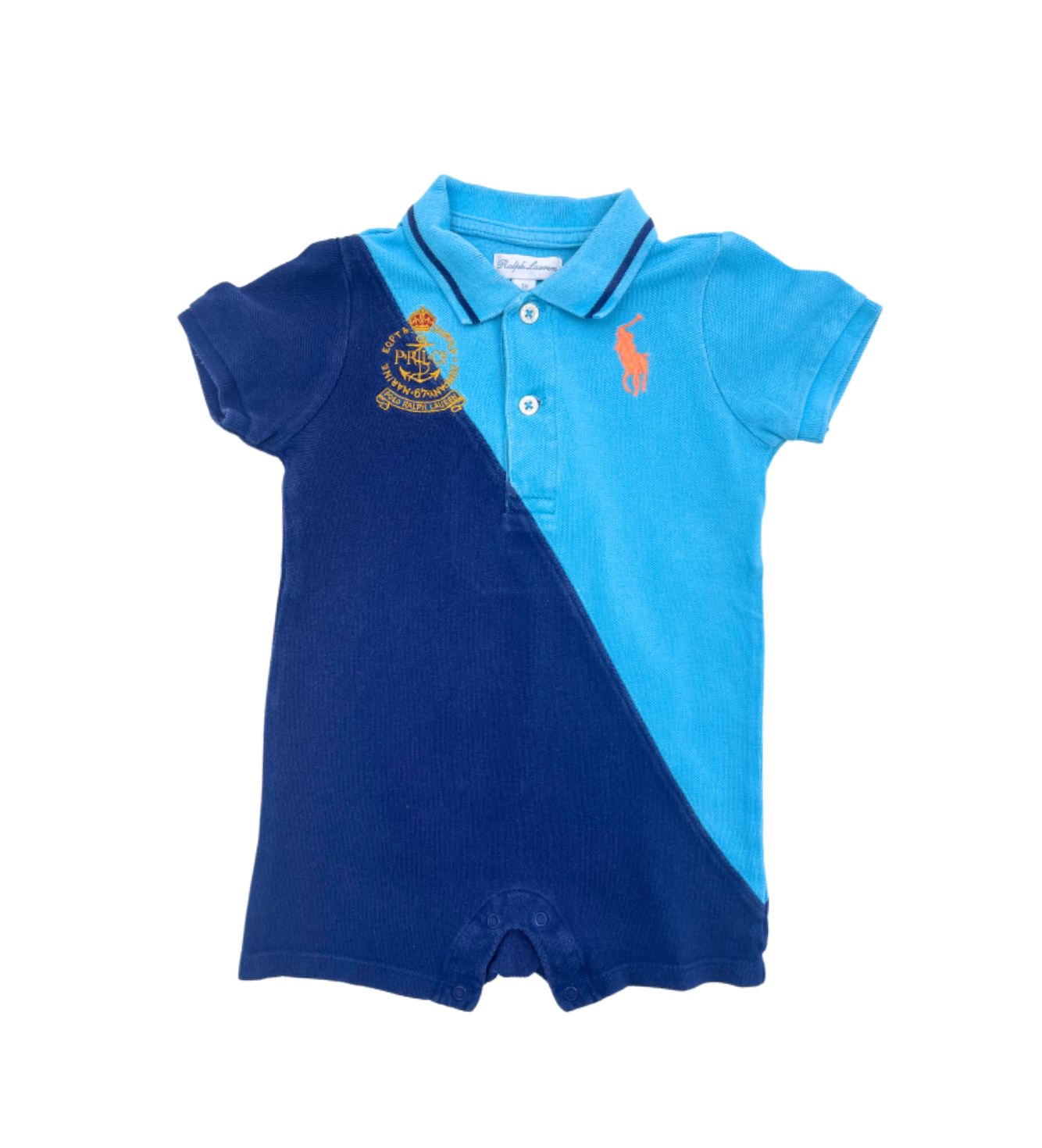 RALPH LAUREN - Combishort bleue - 9 mois