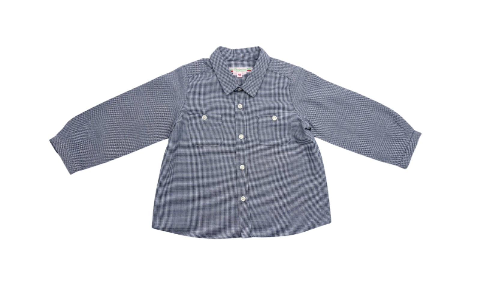 BONPOINT - Chemise petits carreaux bleu marine - 18 mois