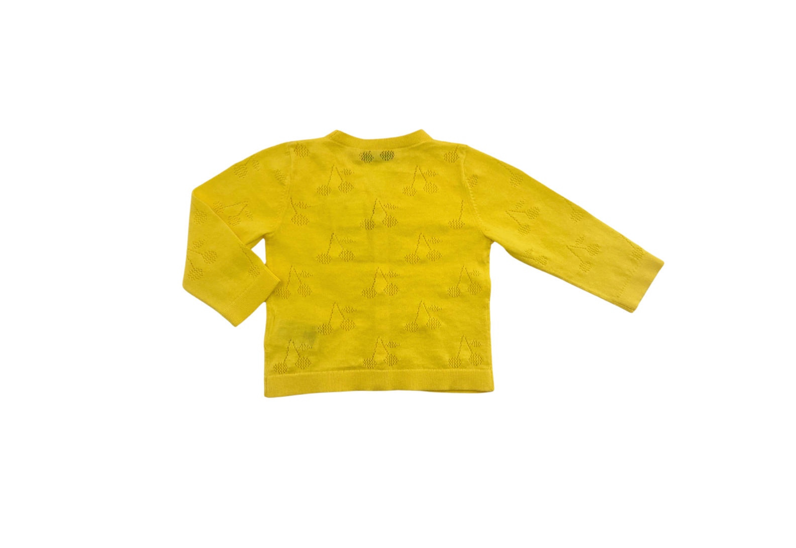 BONPOINT - Cardigan jaune détail cerises - 12 mois