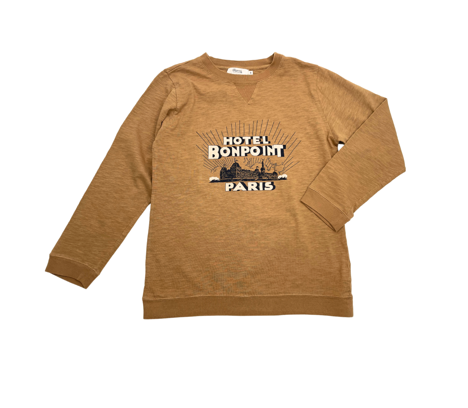 BONPOINT - Braunes T-Shirt "Hotel Bonpoint Paris" - 12 Jahre