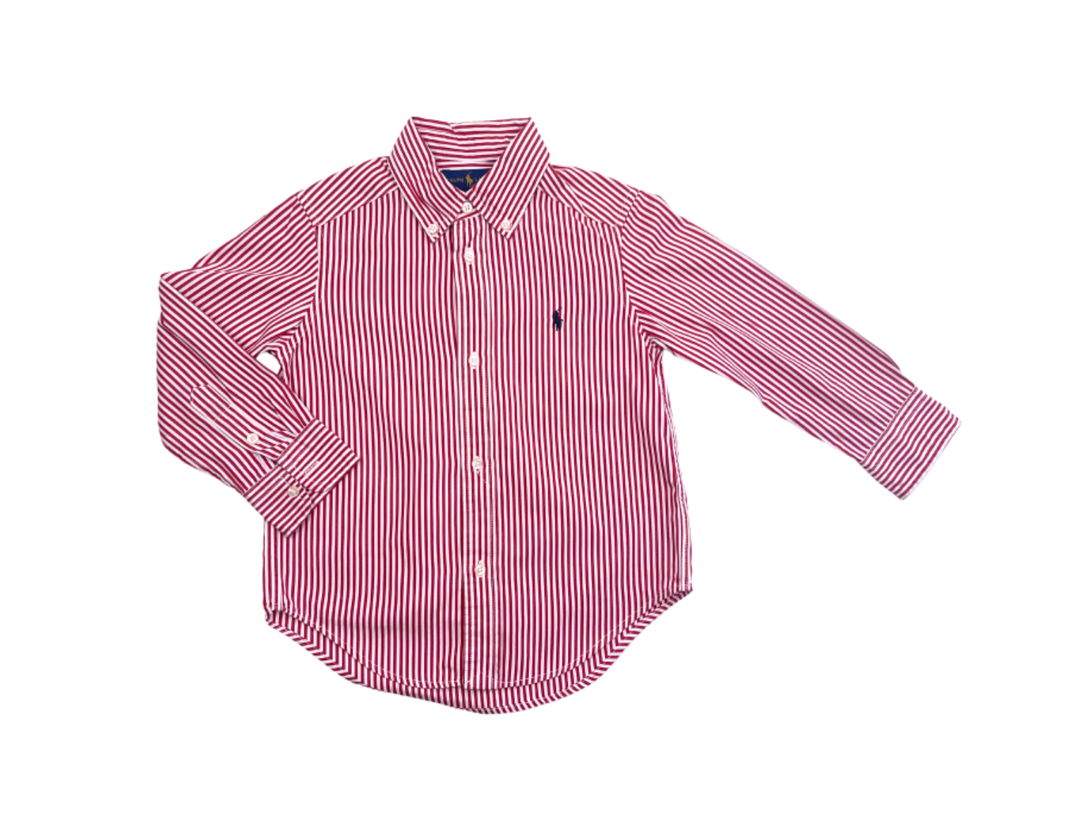 RALPH LAUREN - Chemise rayée rouge/blanc - 3 ans