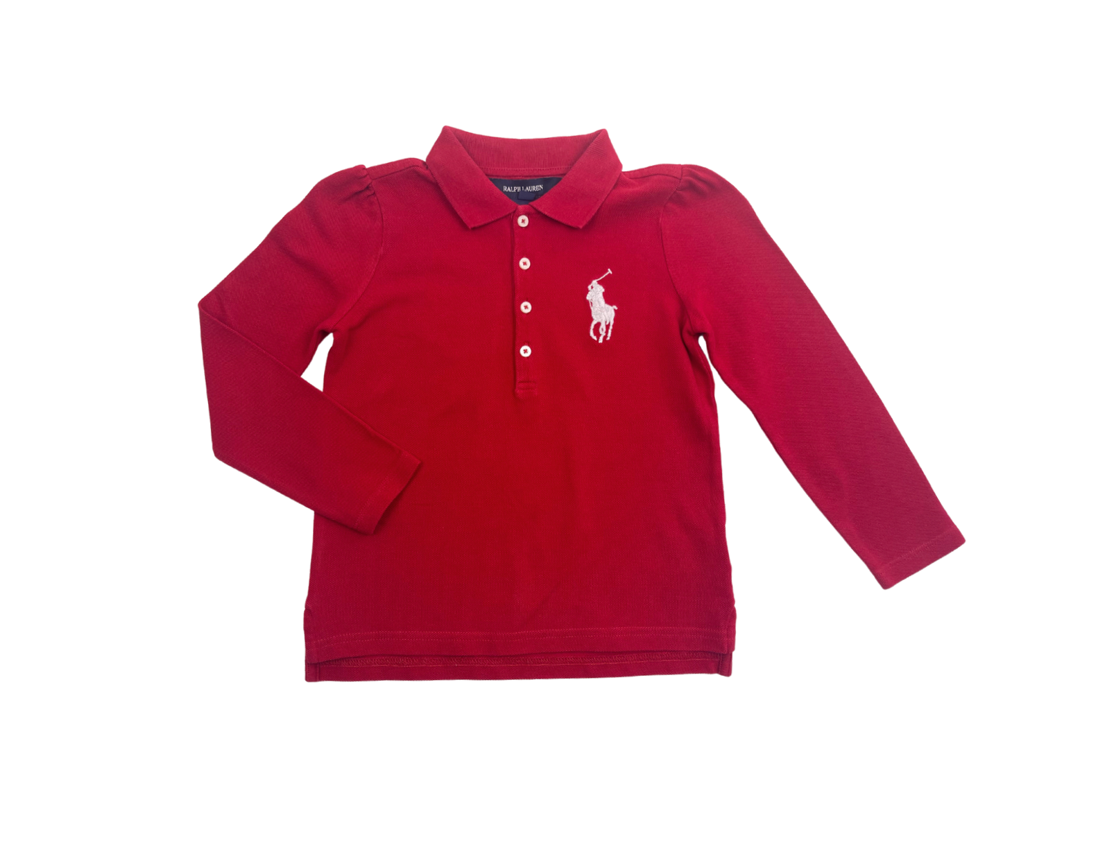 RALPH LAUREN - Polo manches longues rouge - 5 ans