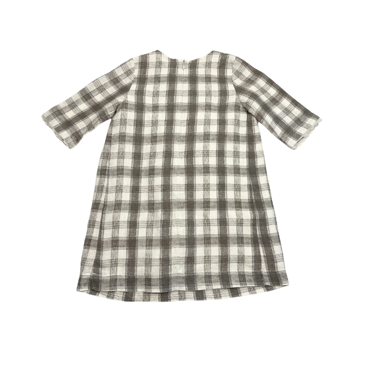 CHLOÉ - Robe blanche et marron à carreaux - 5 ans