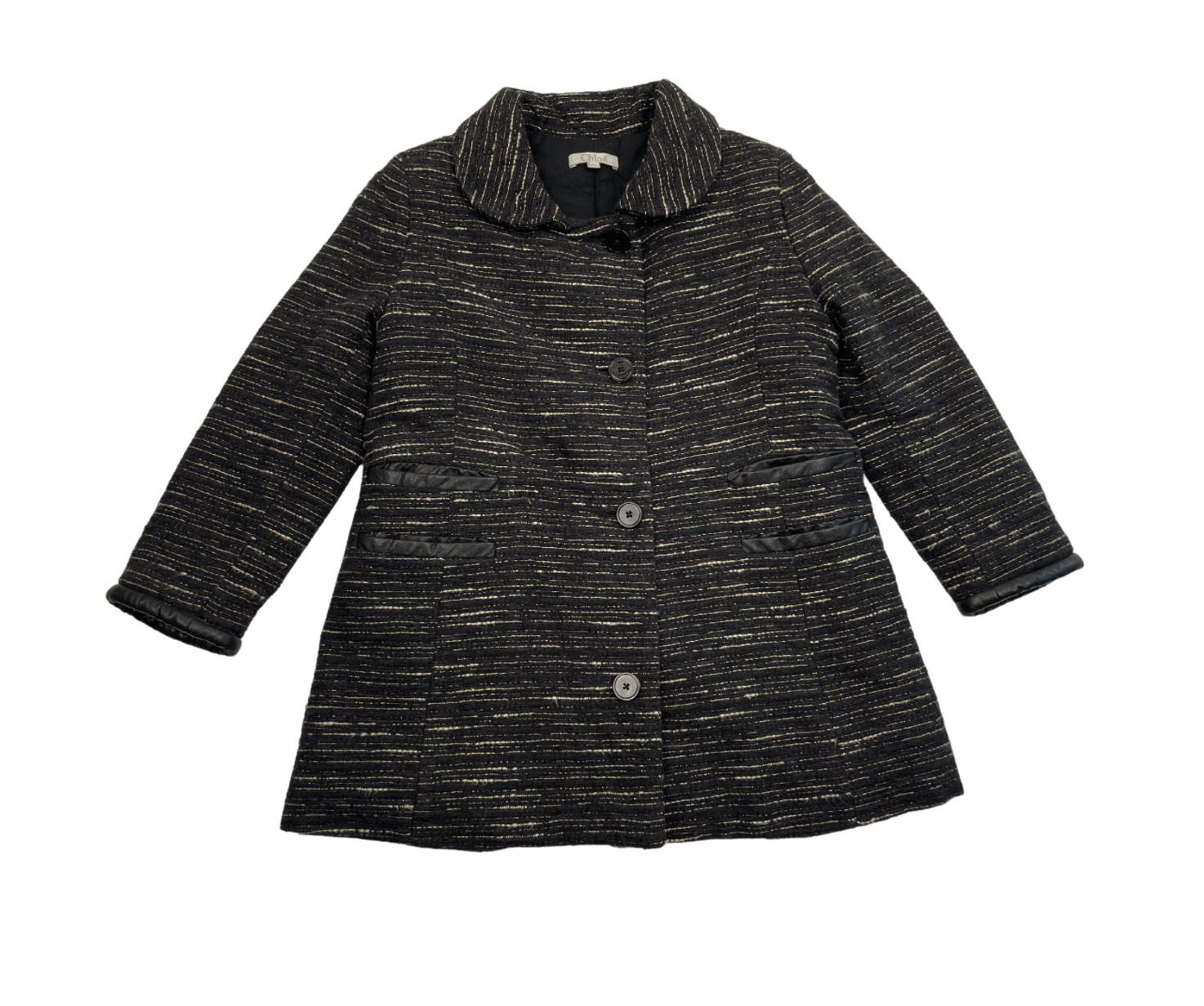 CHLOÉ - Manteau noir à paillettes dorées - 5 ans