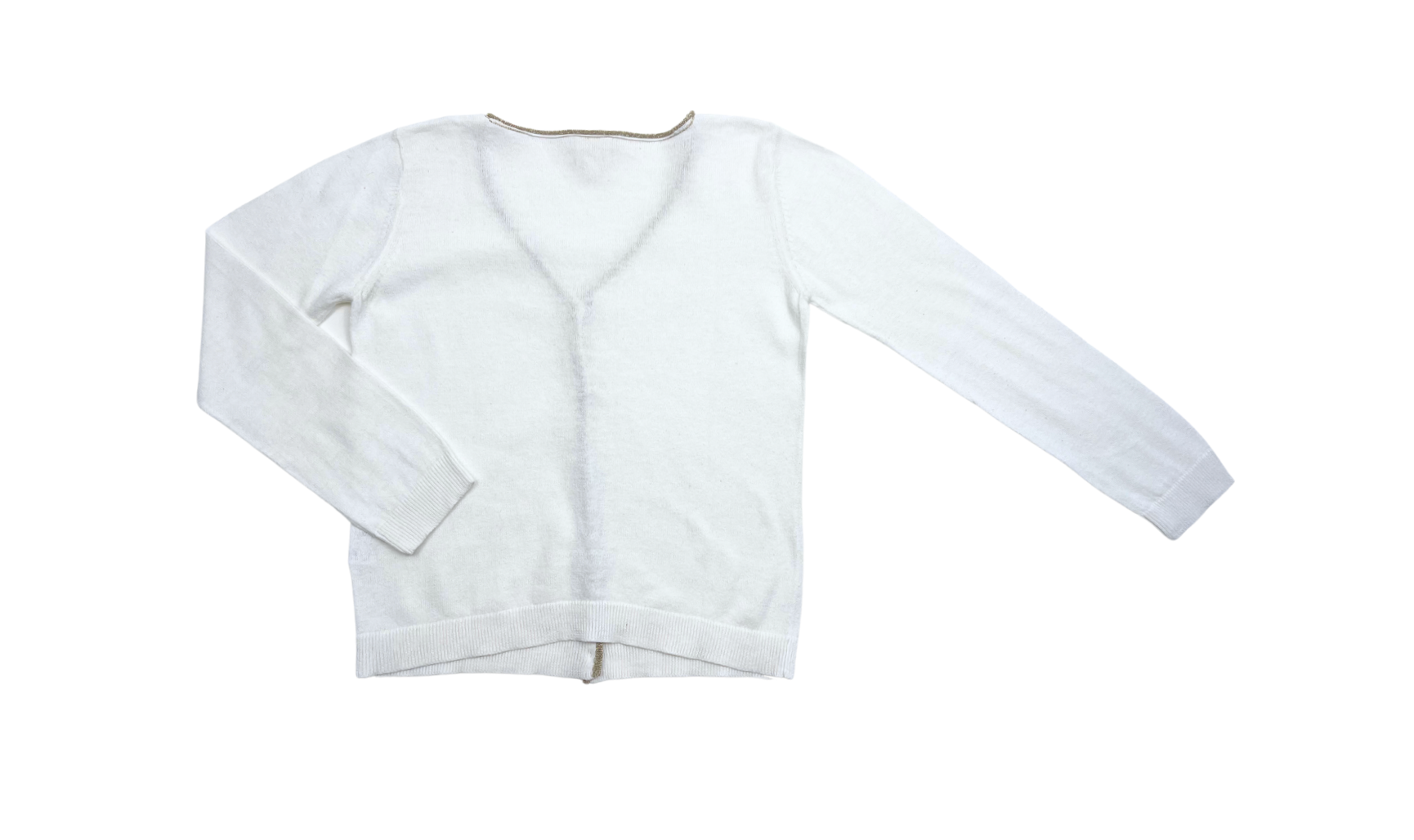 BONTON - Cardigan blanc bordures dorées - 8 ans