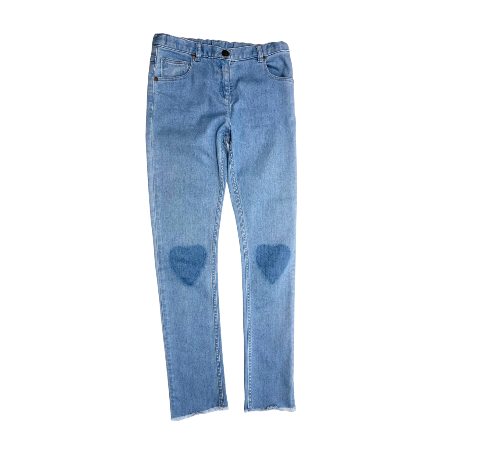 BONTON - Jean slim bleu détails coeurs aux genoux - 12 ans