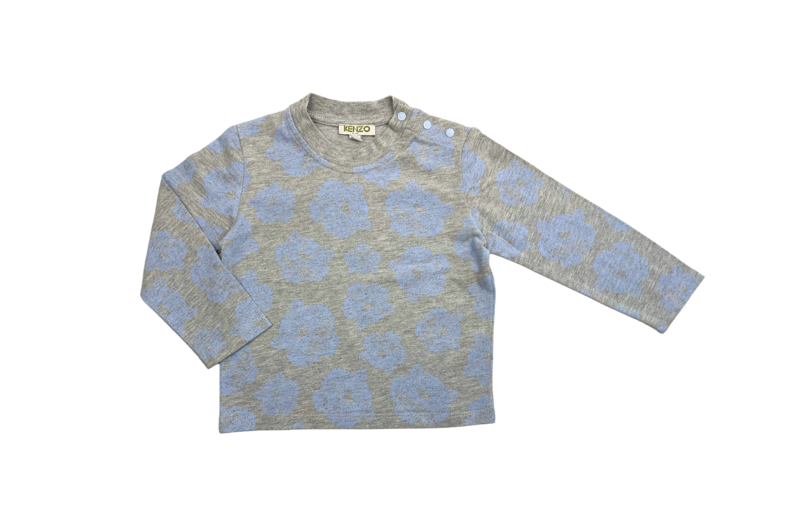 KENZO - T-shirt manches longues gris à motifs - 2 ans