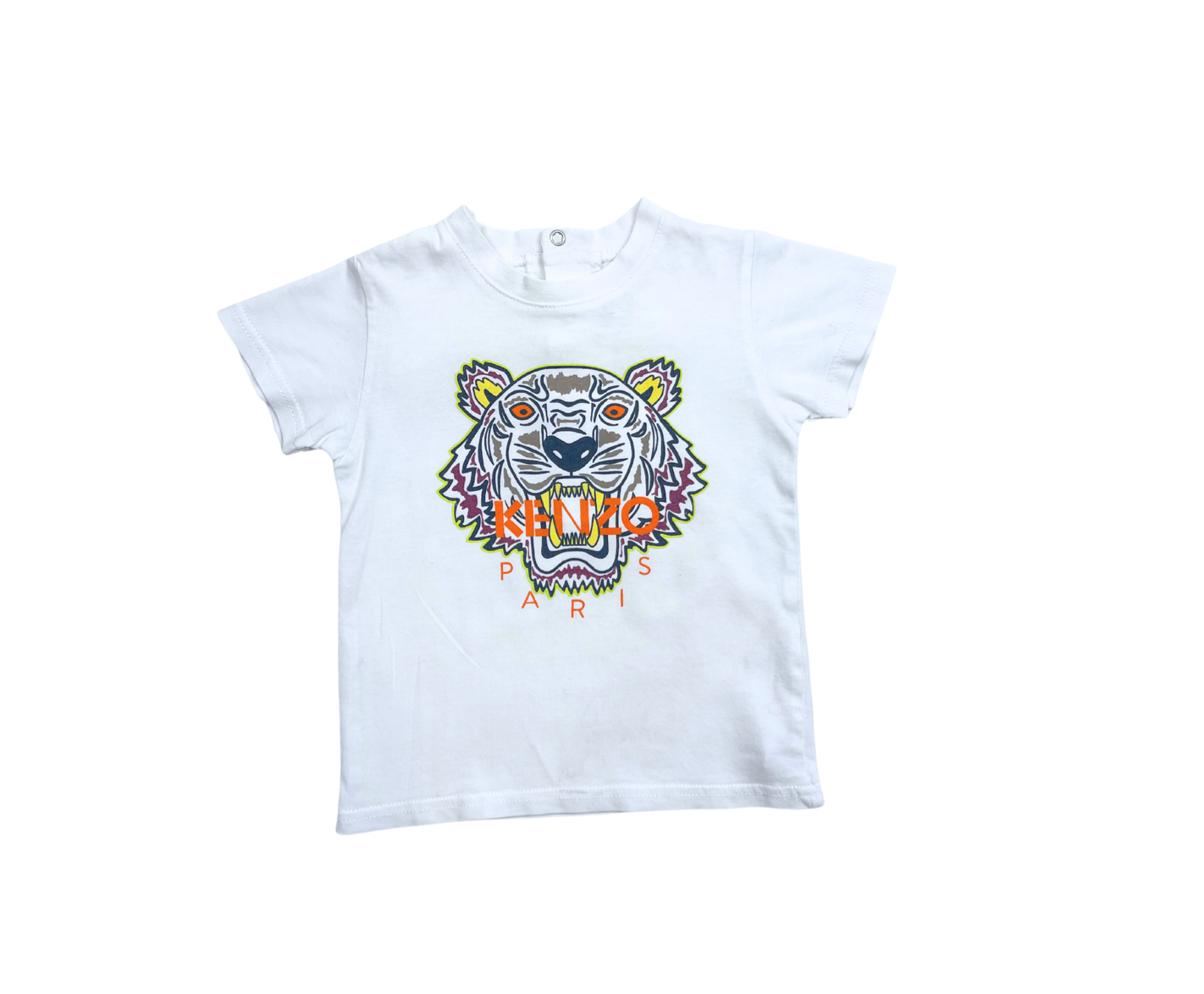 KENZO - T-shirt manches courtes blanc motif tête de tigre - 12 mois