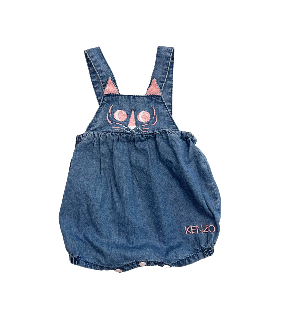 KENZO - Salopette effet jean motif chat - 3 mois