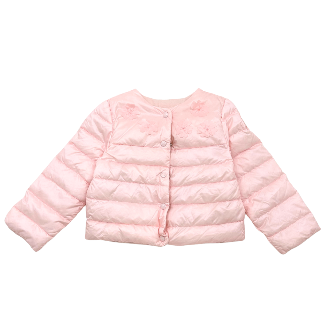 MONCLER - Doudoune rose à fleurs - 18 mois