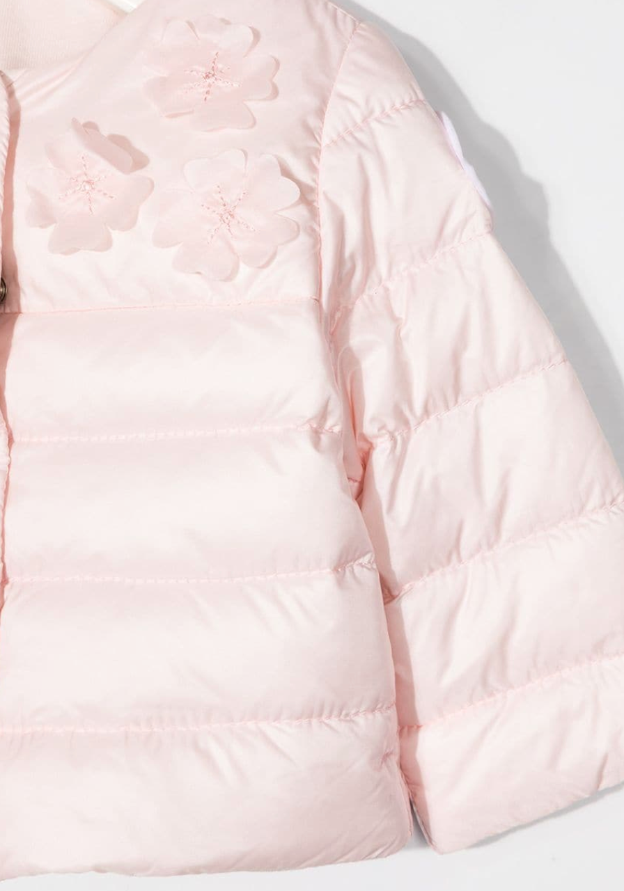 MONCLER - Doudoune rose à fleurs - 18 mois