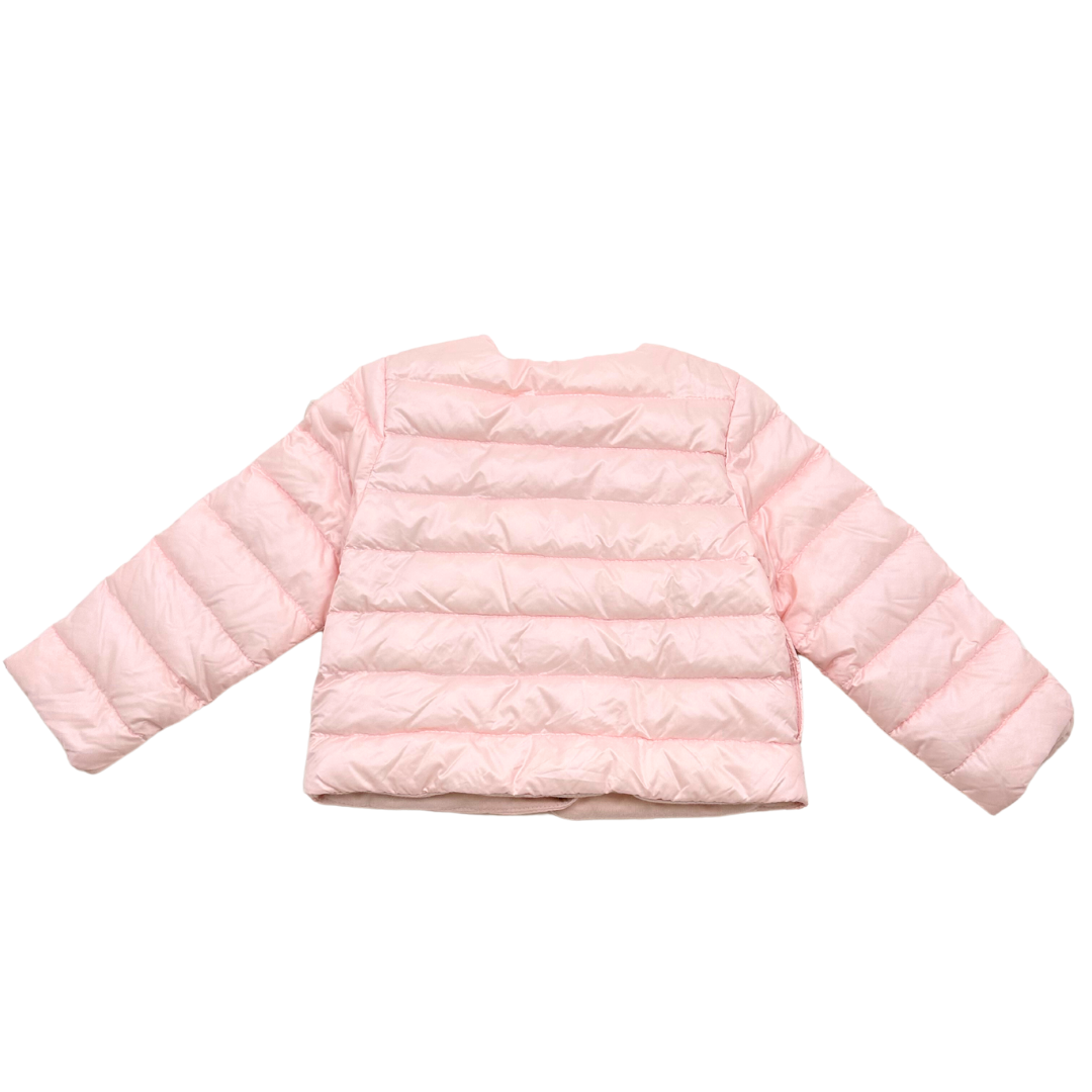 MONCLER - Pink floral down jacket - 18 months