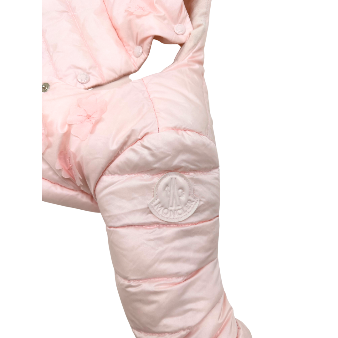 MONCLER - Pink floral down jacket - 18 months