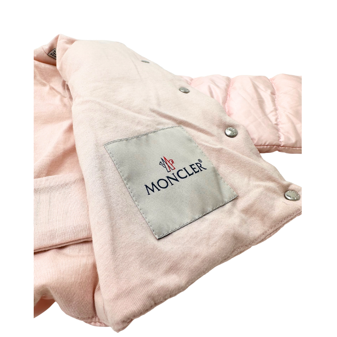 MONCLER - Pink floral down jacket - 18 months