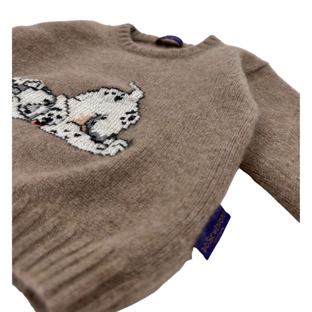 BOSHINONI - Pull taupe dalmatien - 18 mois