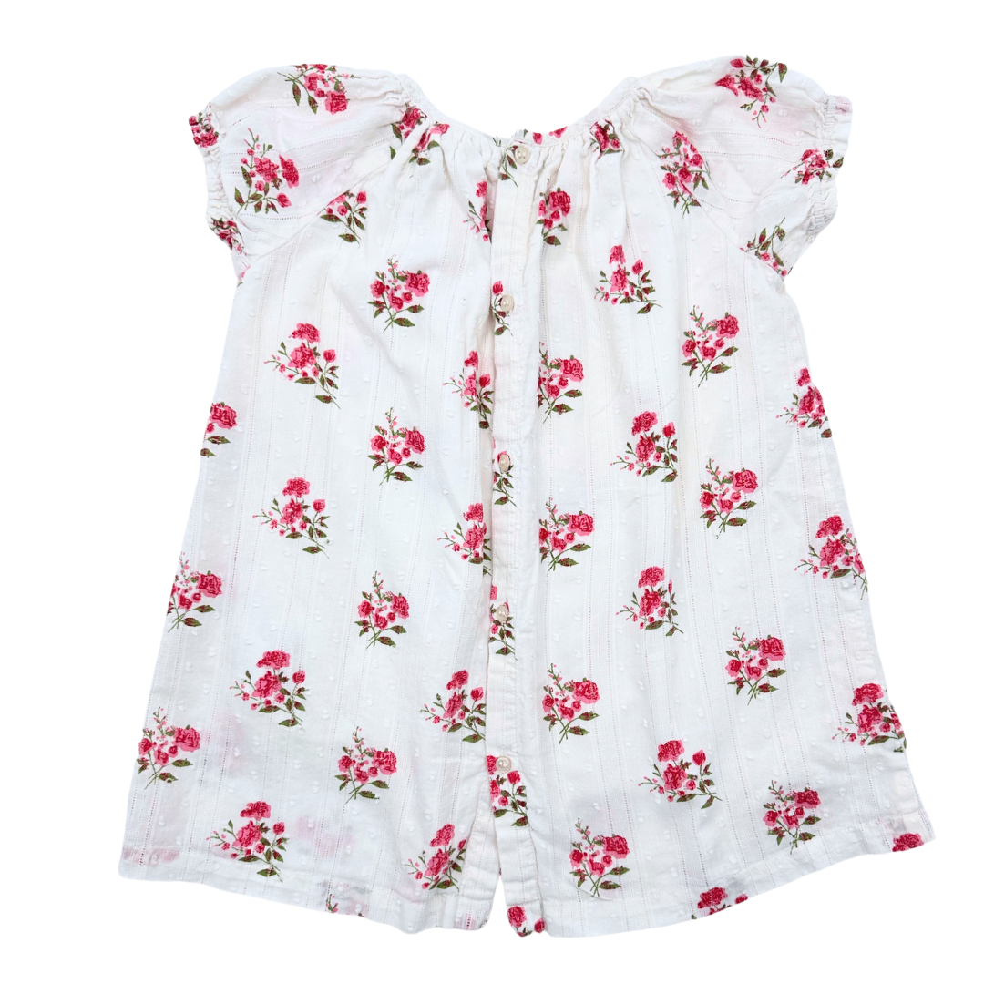 BONTON - Robe blanche à fleurs - 3 ans
