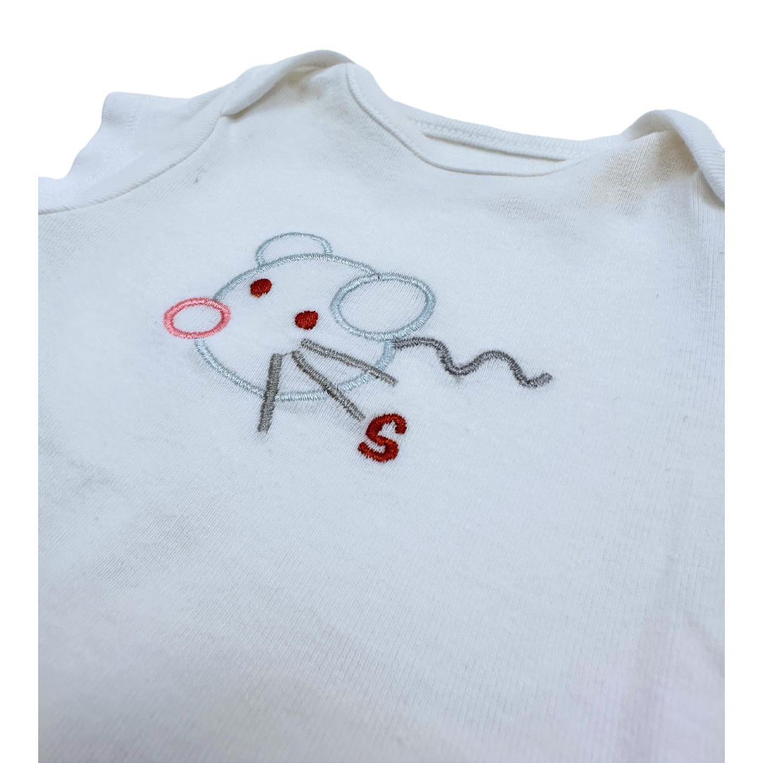 STELLA MCCARTNEY - Bodie blanc souris - 3 mois