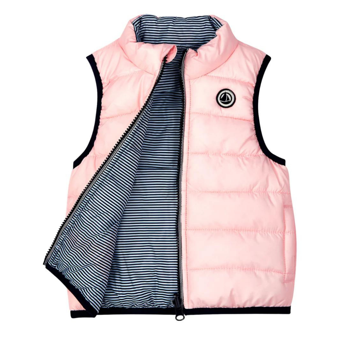 PETIT BATEAU - Doudoune sans manches réversible - 2 ans