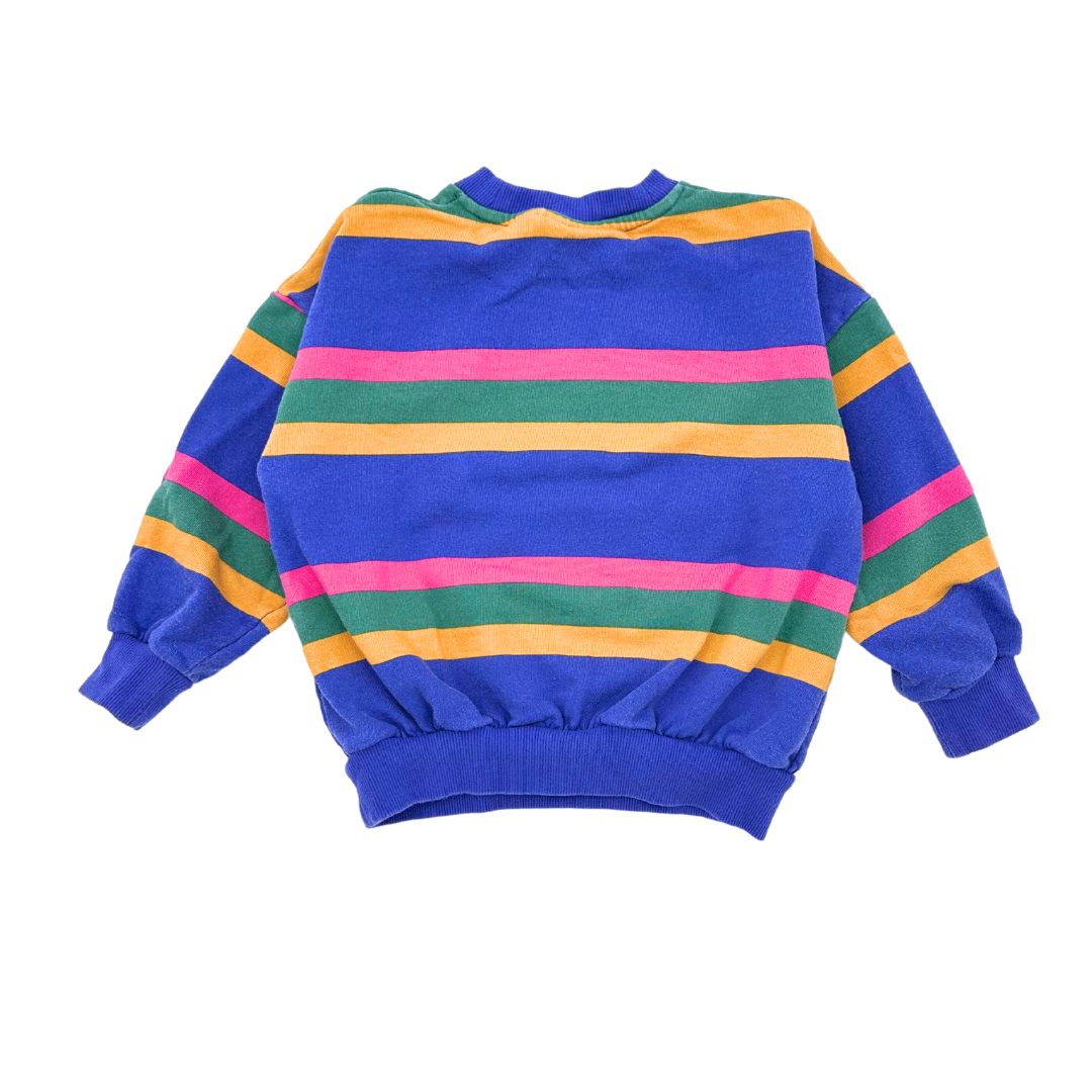 MINI RODINI - Sweat à rayures bleu rose vert orange - 4 ans