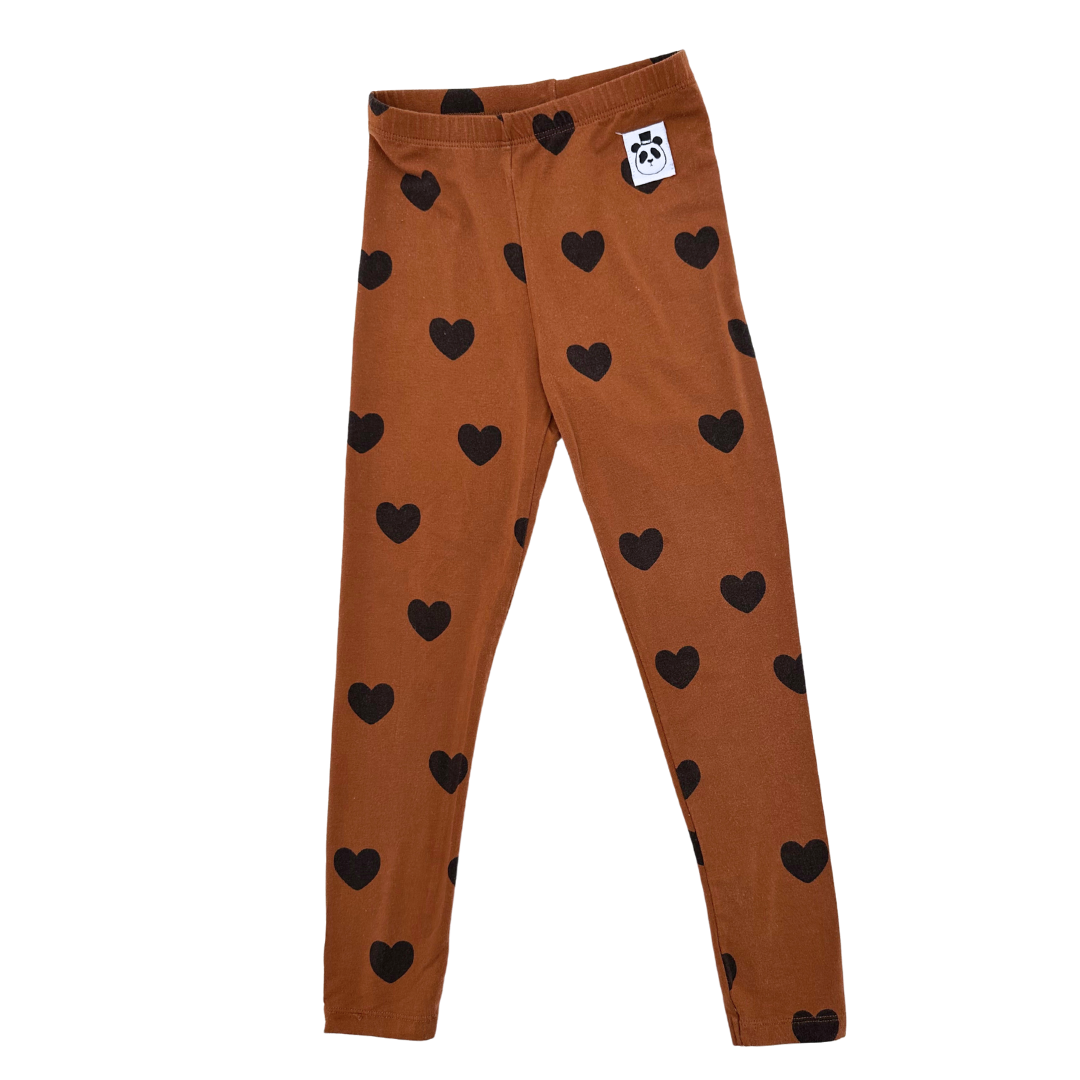 MINI RODINI - Legging marron coeur - 4 ans