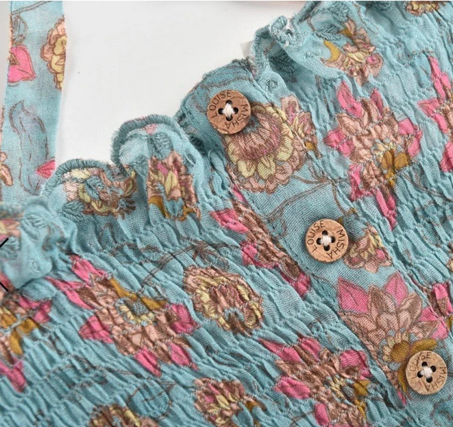 LOUISE MISHA - Turquoise floral top - 10 years