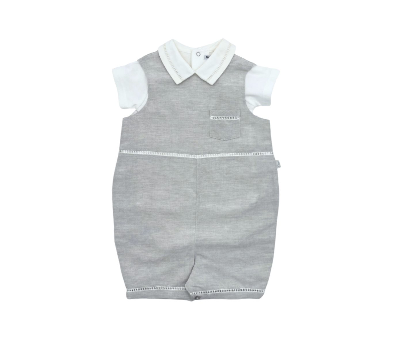 BABY DIOR - Ensemble Body blanc et salopette beige - 9 mois