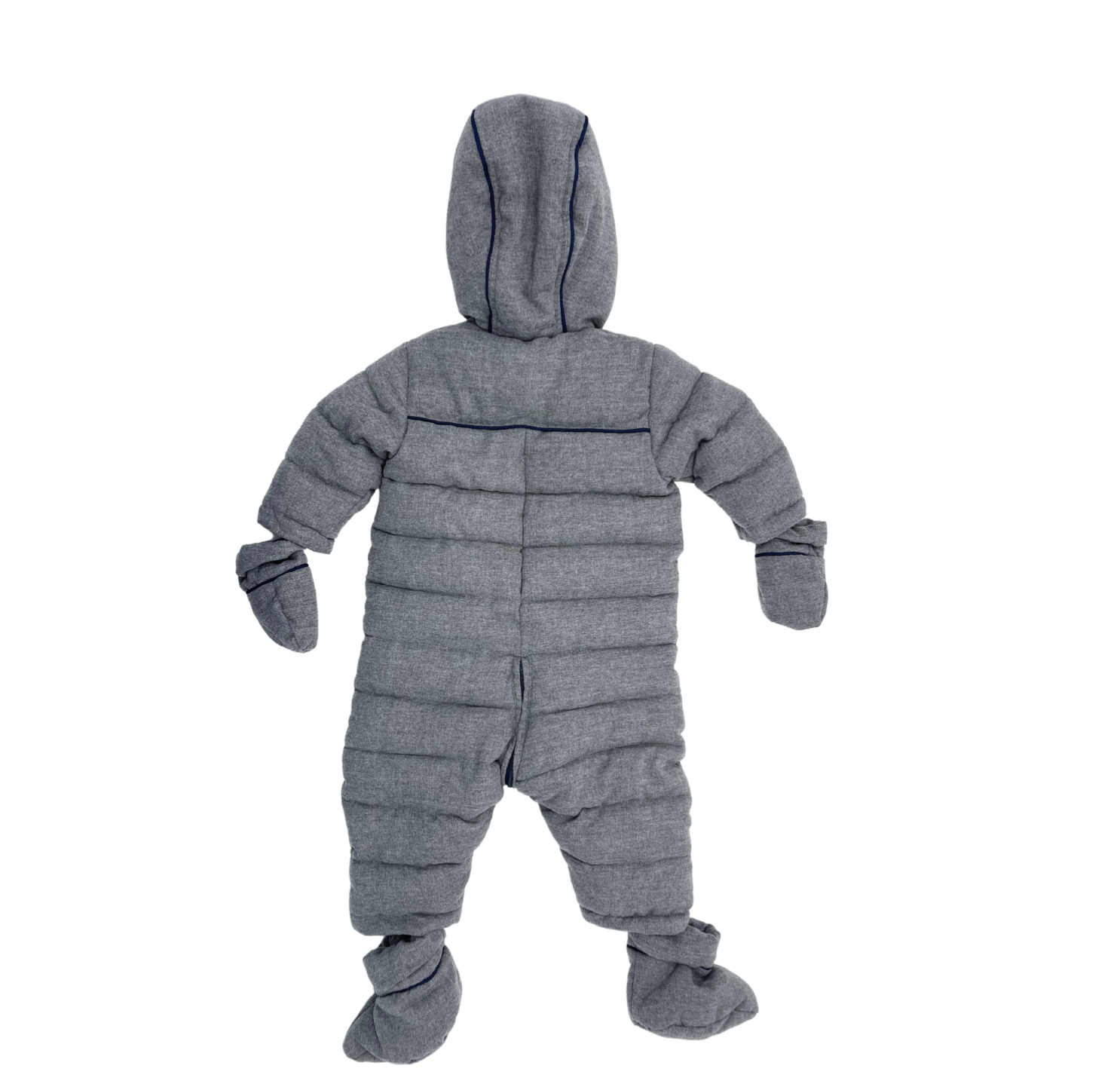 TARTINE ET CHOCOLAT - Combinaison gris chiné col fourrure - 18 mois