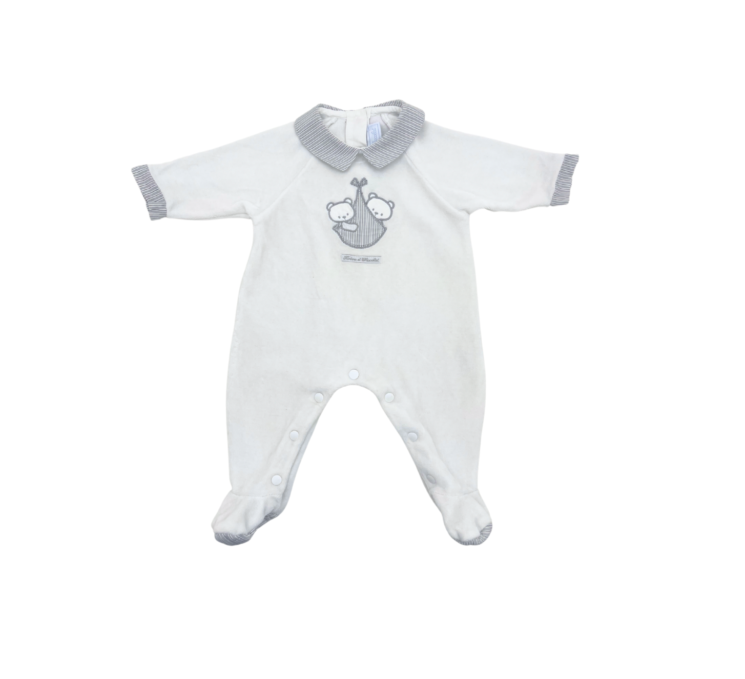 TARTINE ET CHOCOLAT - Pyjama velours blanc - 1 mois