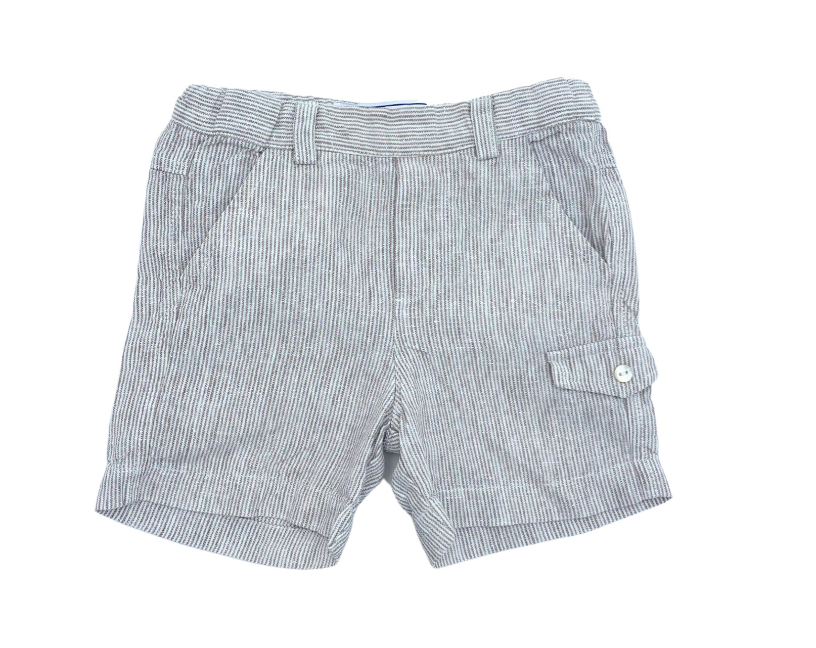 TARTINE ET CHOCOLAT - Short en lin rayé - 1 an