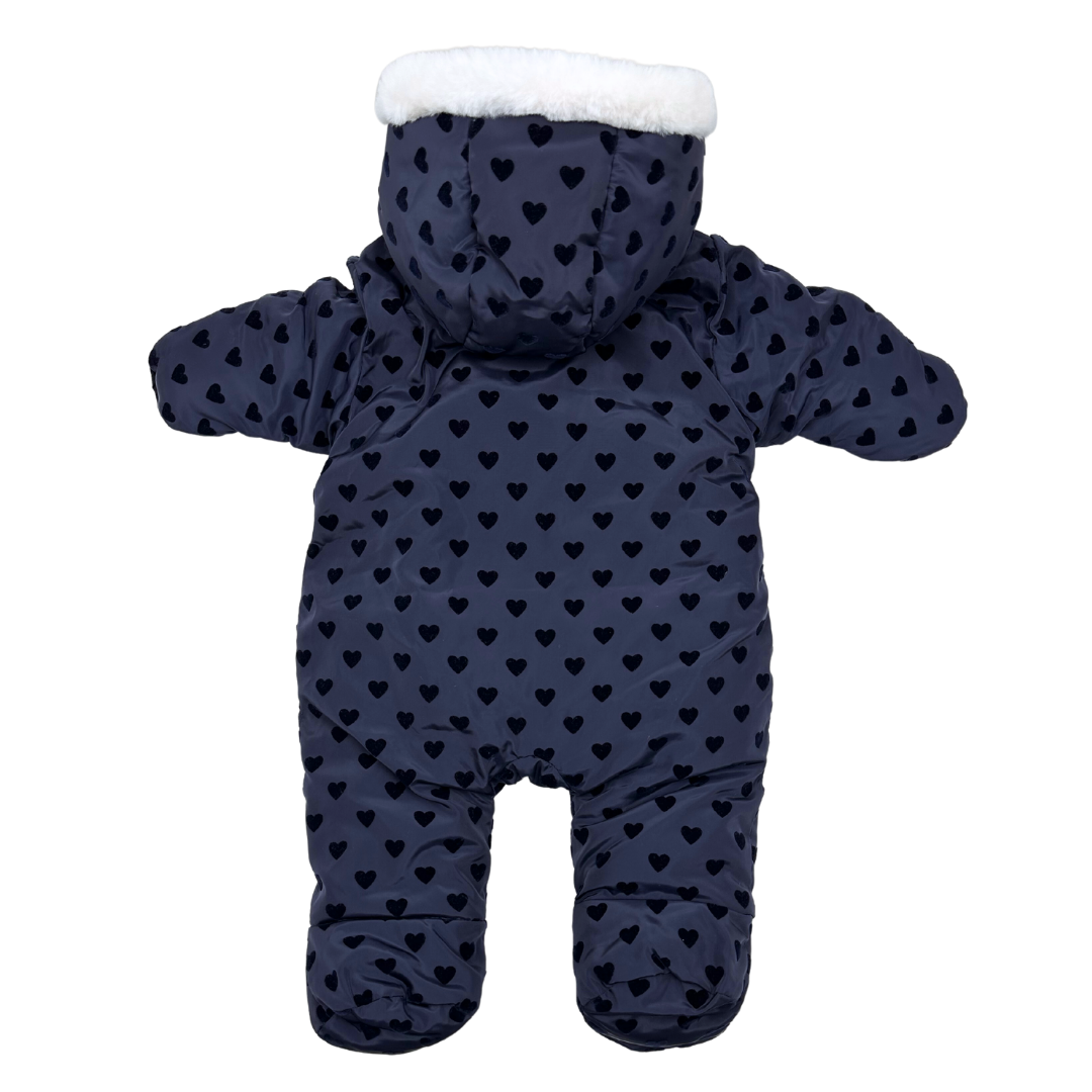 JACADI - Combinaison bleu marine à coeurs - 6 mois