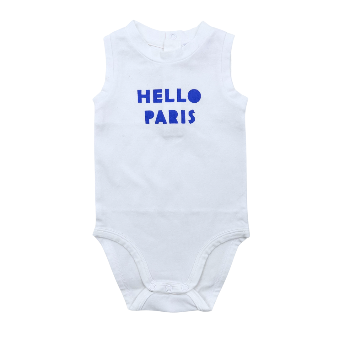 JACADI - Body blanc "Hello Paris" - 6 mois