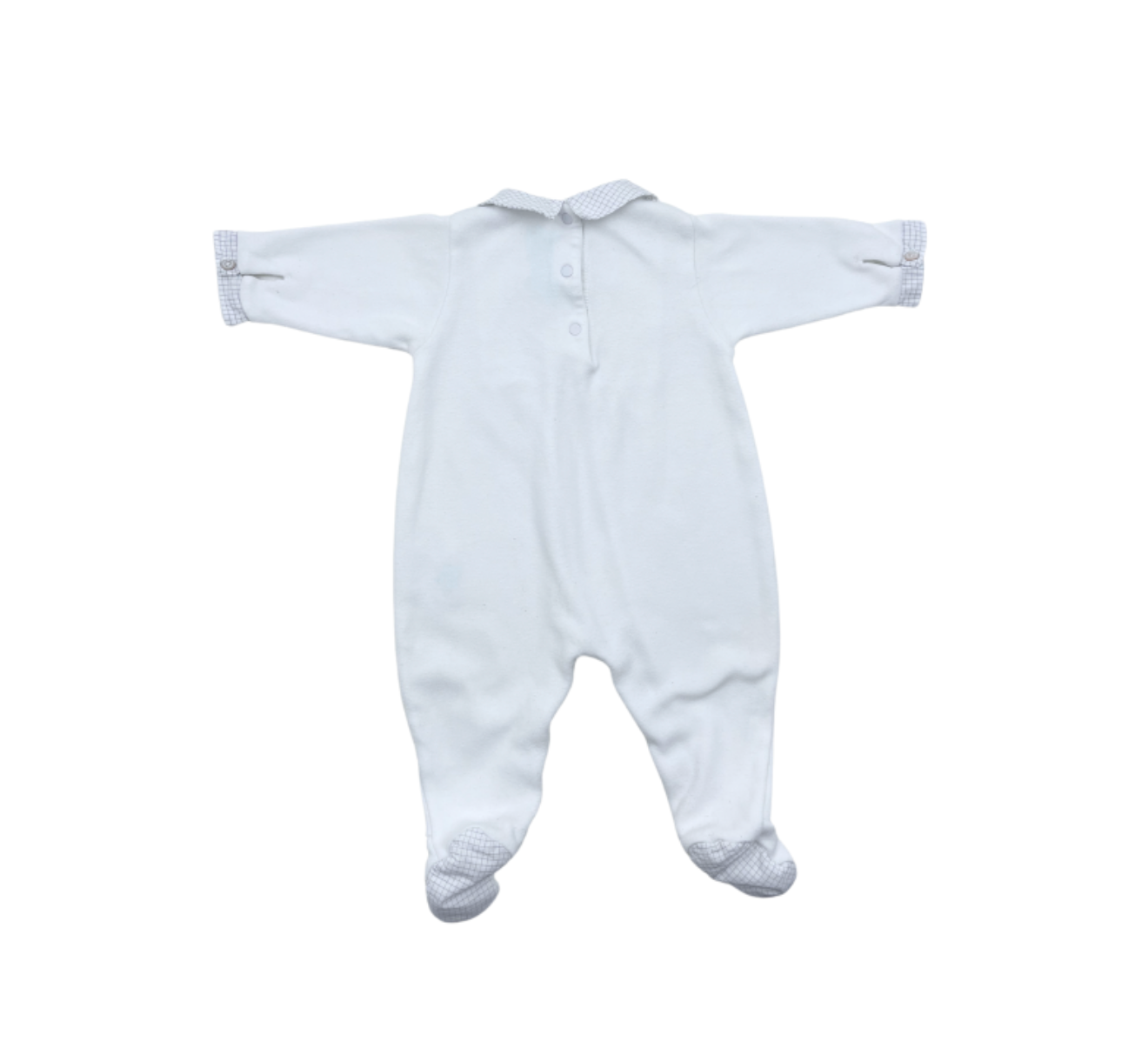 TARTINE ET CHOCOLAT - Pyjama blanc détails col - 3 mois