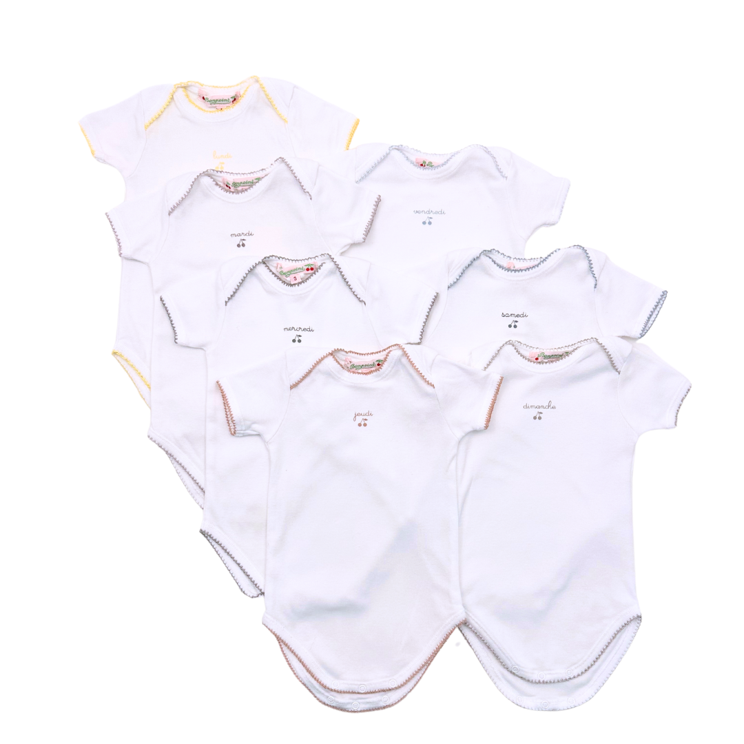 BONPOINT - Semainier de bodys blanc - 3 mois