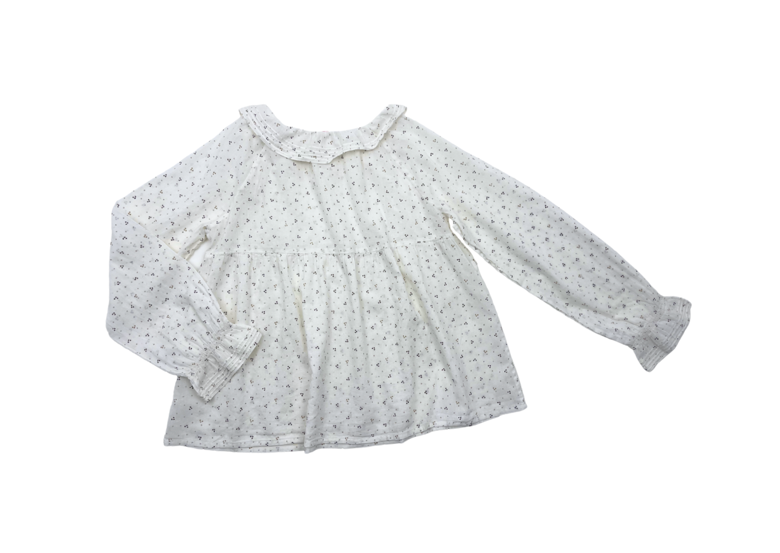 BONPOINT - Chemisier blanc à motifs - 10 ans